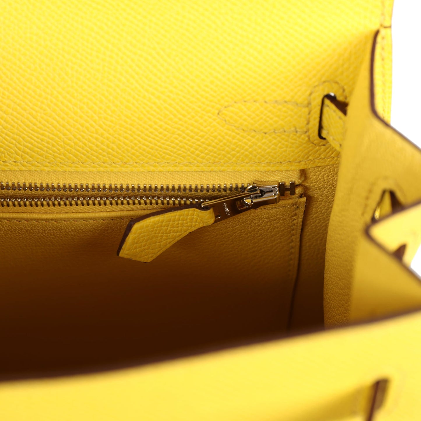 Hermes Kelly Sellier 25 Jaune De Naples Epsom Palladium Hardware