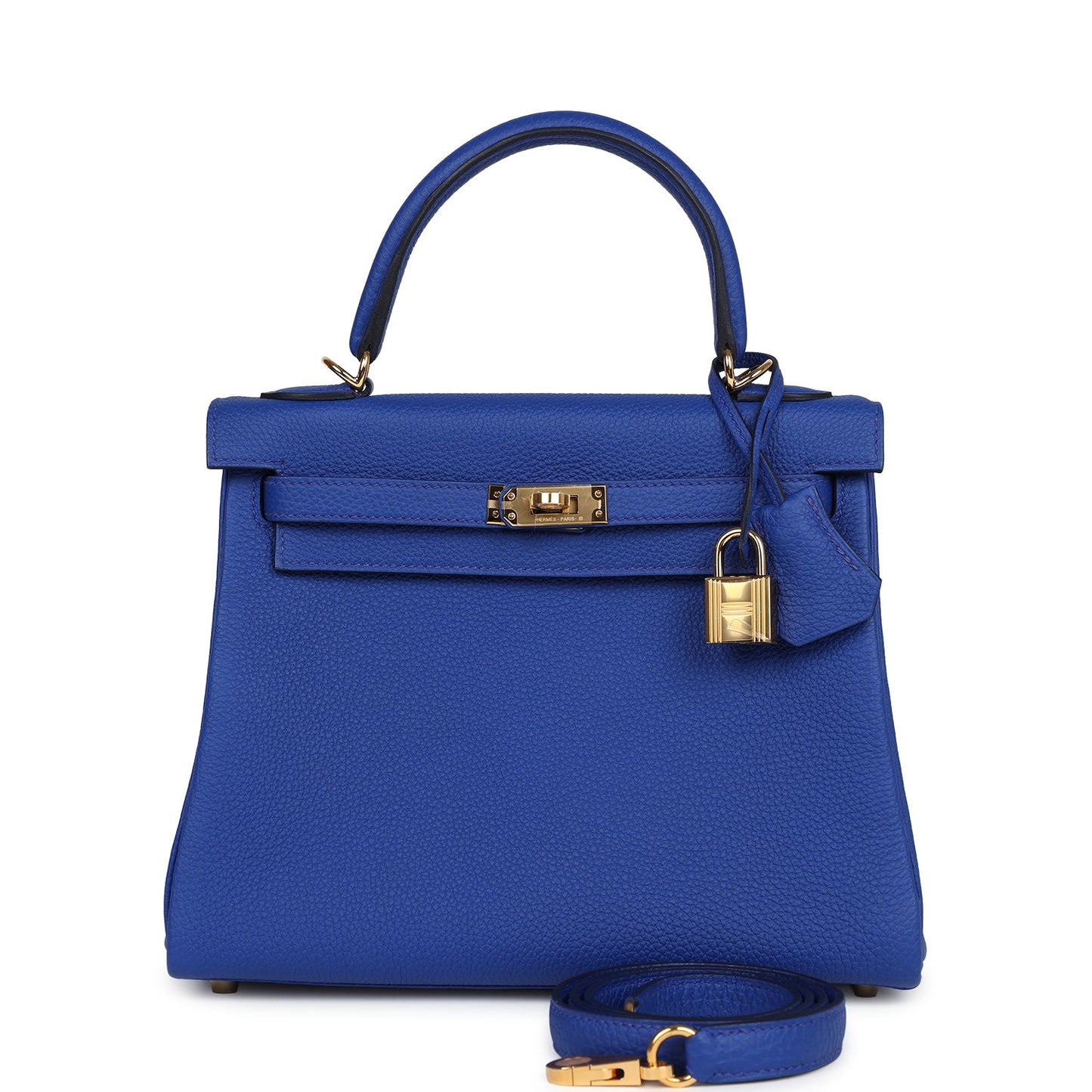 Hermes Kelly Retourne 25 Bleu Royal Togo Gold Hardware