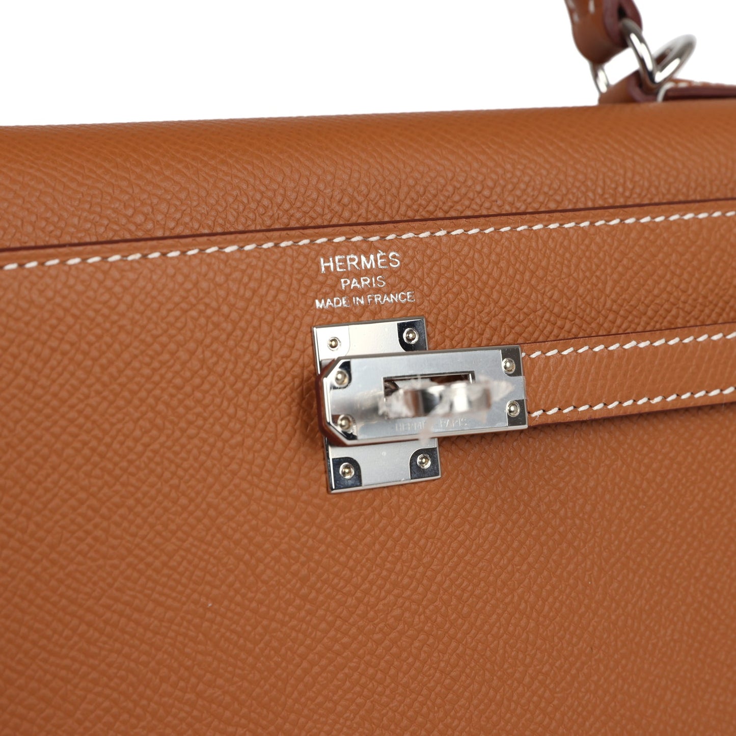 Hermes Kelly Sellier 25 Gold Epsom Palladium Hardware