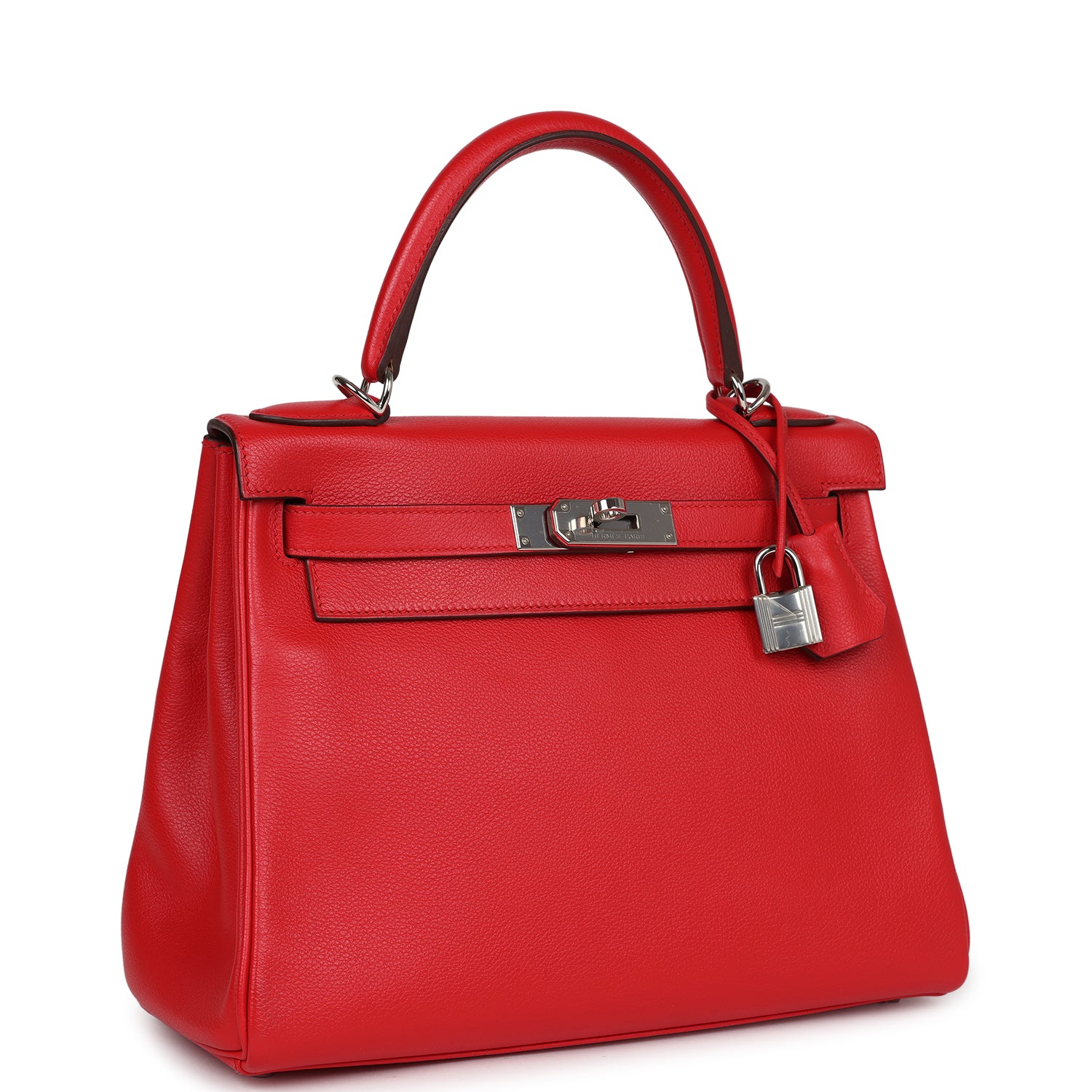 Pre-owned Hermes Kelly Retourne 28 Rouge De Coeur Verso Evercolor Palladium Hardware - Bob Flawless Skincare 