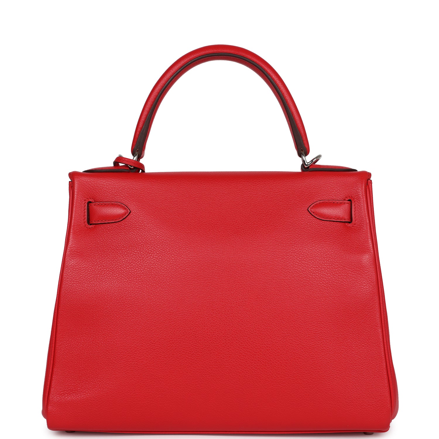 Pre-owned Hermes Kelly Retourne 28 Rouge De Coeur Verso Evercolor Palladium Hardware - Bob Flawless Skincare 