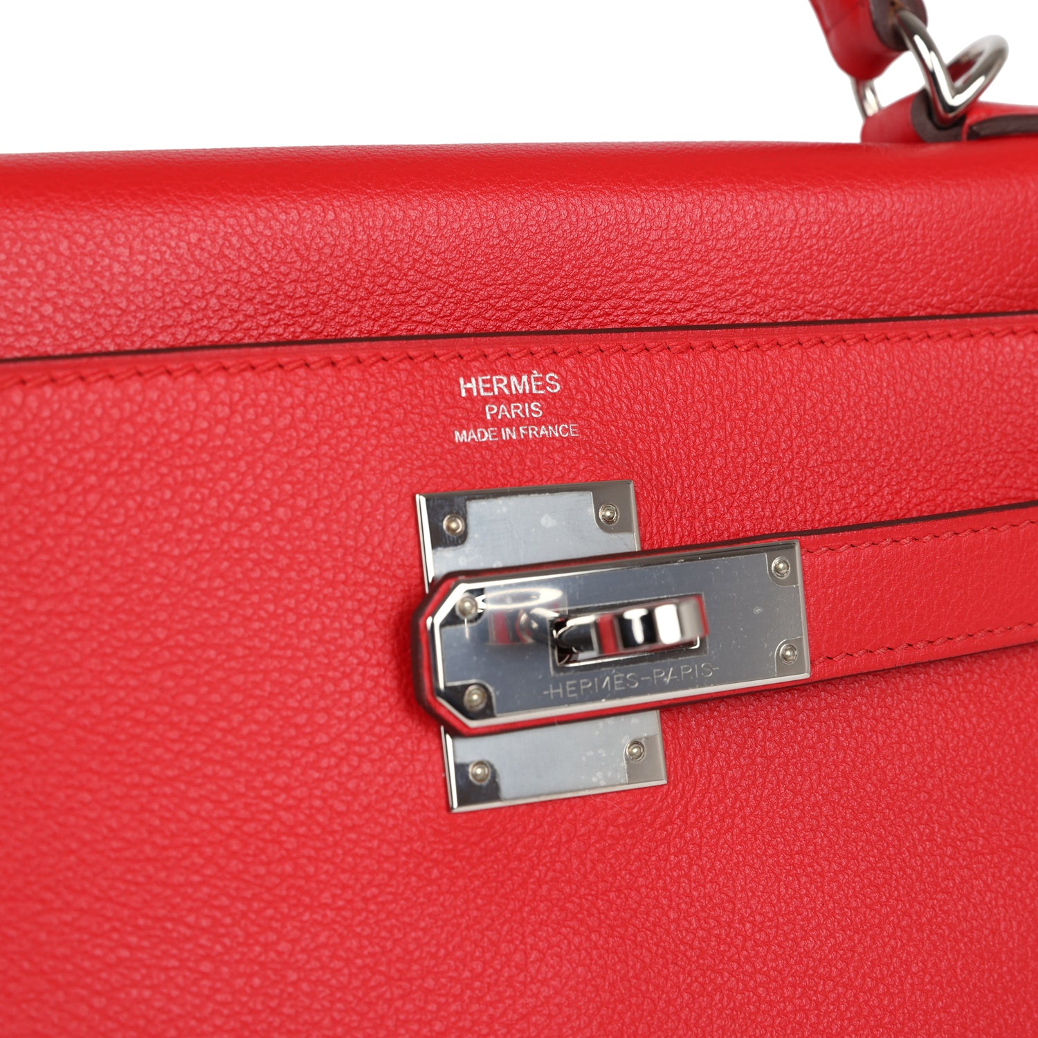 Pre-owned Hermes Kelly Retourne 28 Rouge De Coeur Verso Evercolor Palladium Hardware - Bob Flawless Skincare 