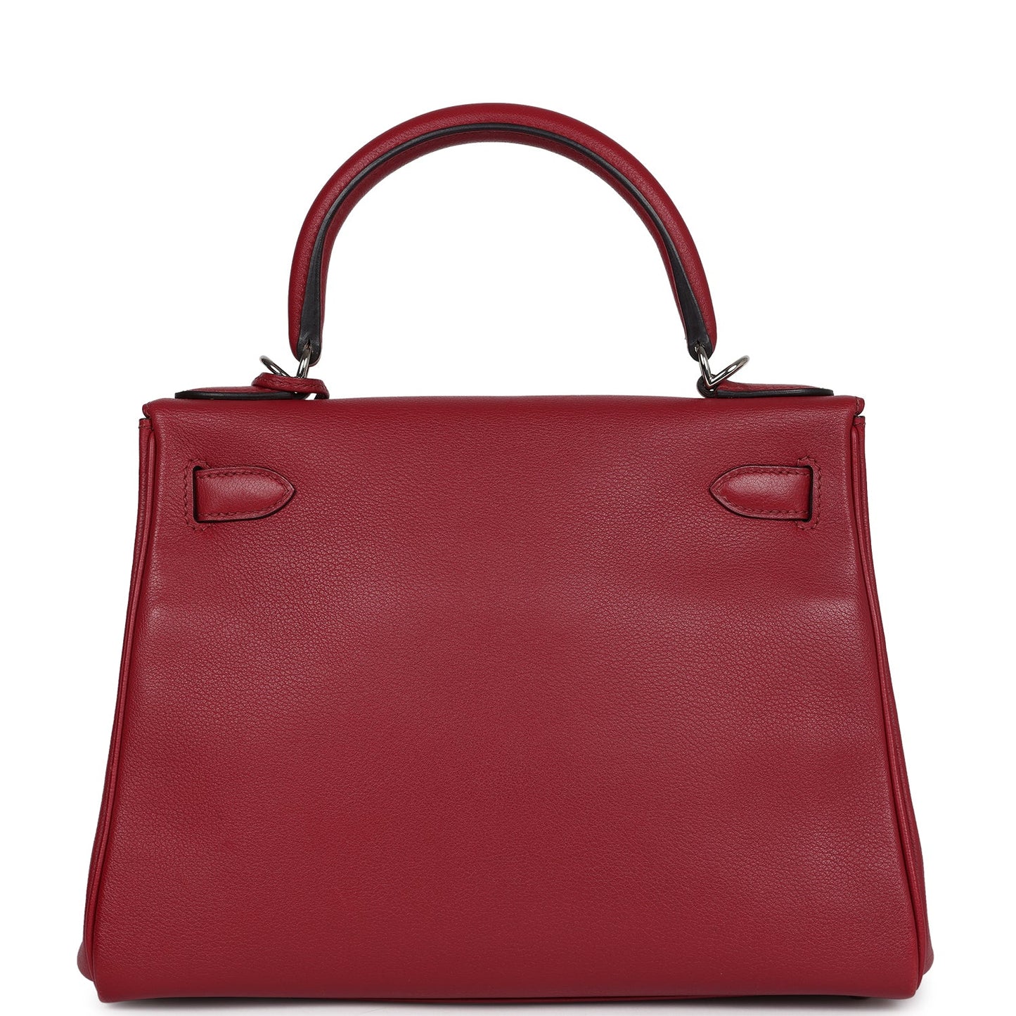 Pre-owned Hermes Kelly Retourne 28 Rouge Grenat Evercolor Palladium Hardware - Bob Flawless Skincare 