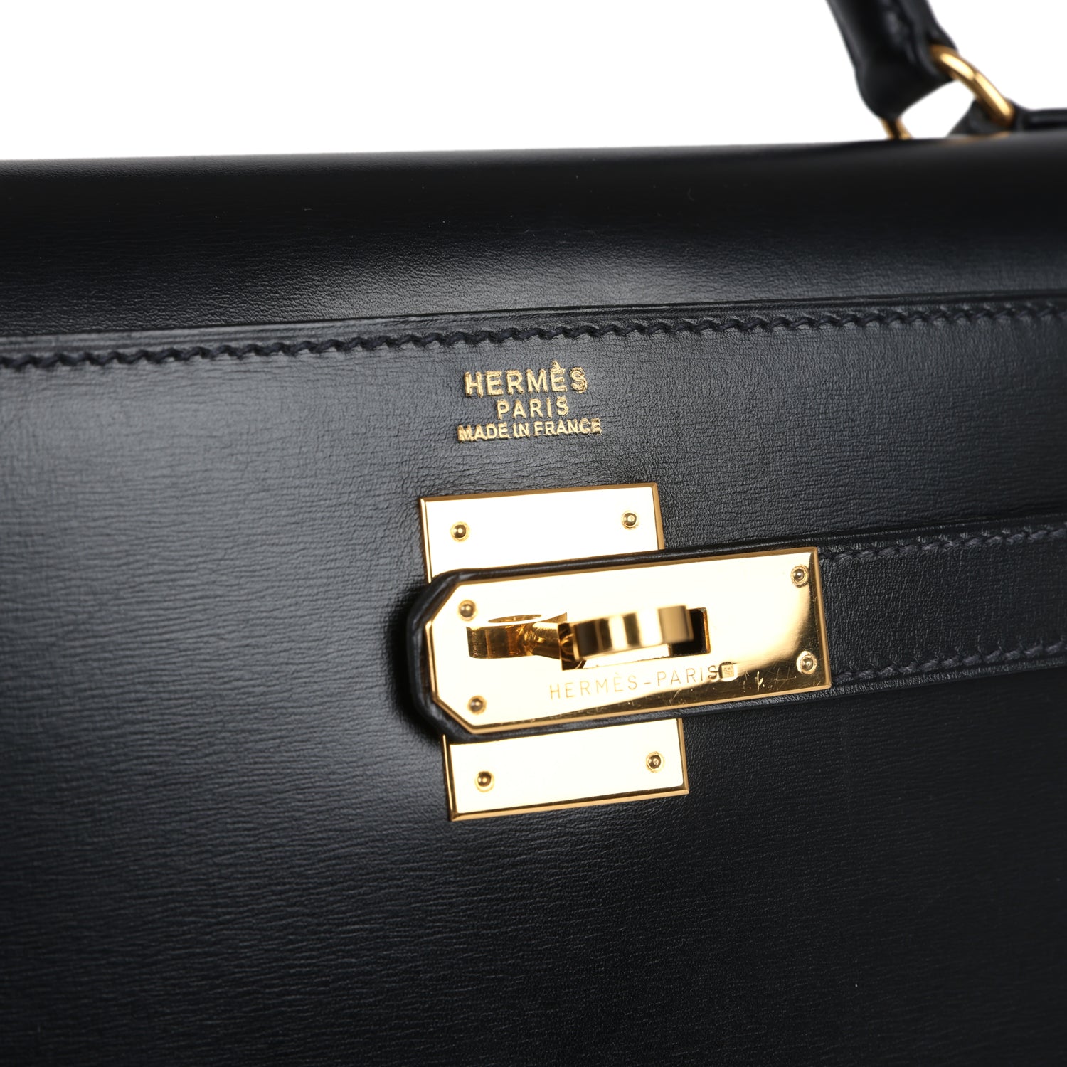 Vintage Hermes Kelly Sellier 32 Black Box Gold Hardware - Bob Flawless Skincare 