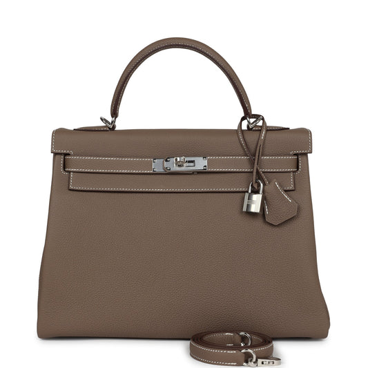 Hermes Kelly Retourne 32 Etoupe Togo Palladium Hardware - Bob Flawless Skincare 