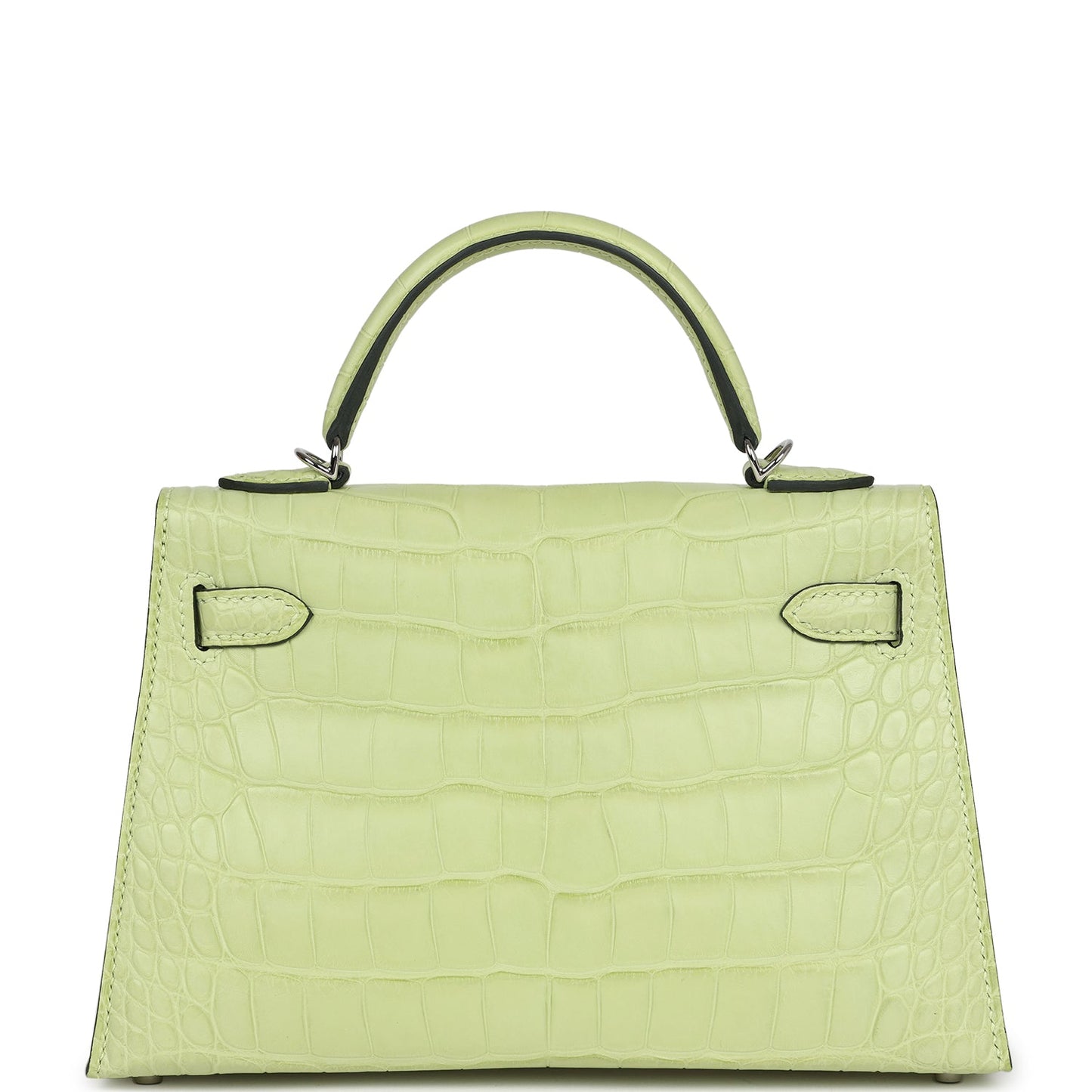 Hermes Kelly Sellier 20 Jaune Bourgeon Matte Alligator Palladium Hardware - Bob Flawless Skincare 