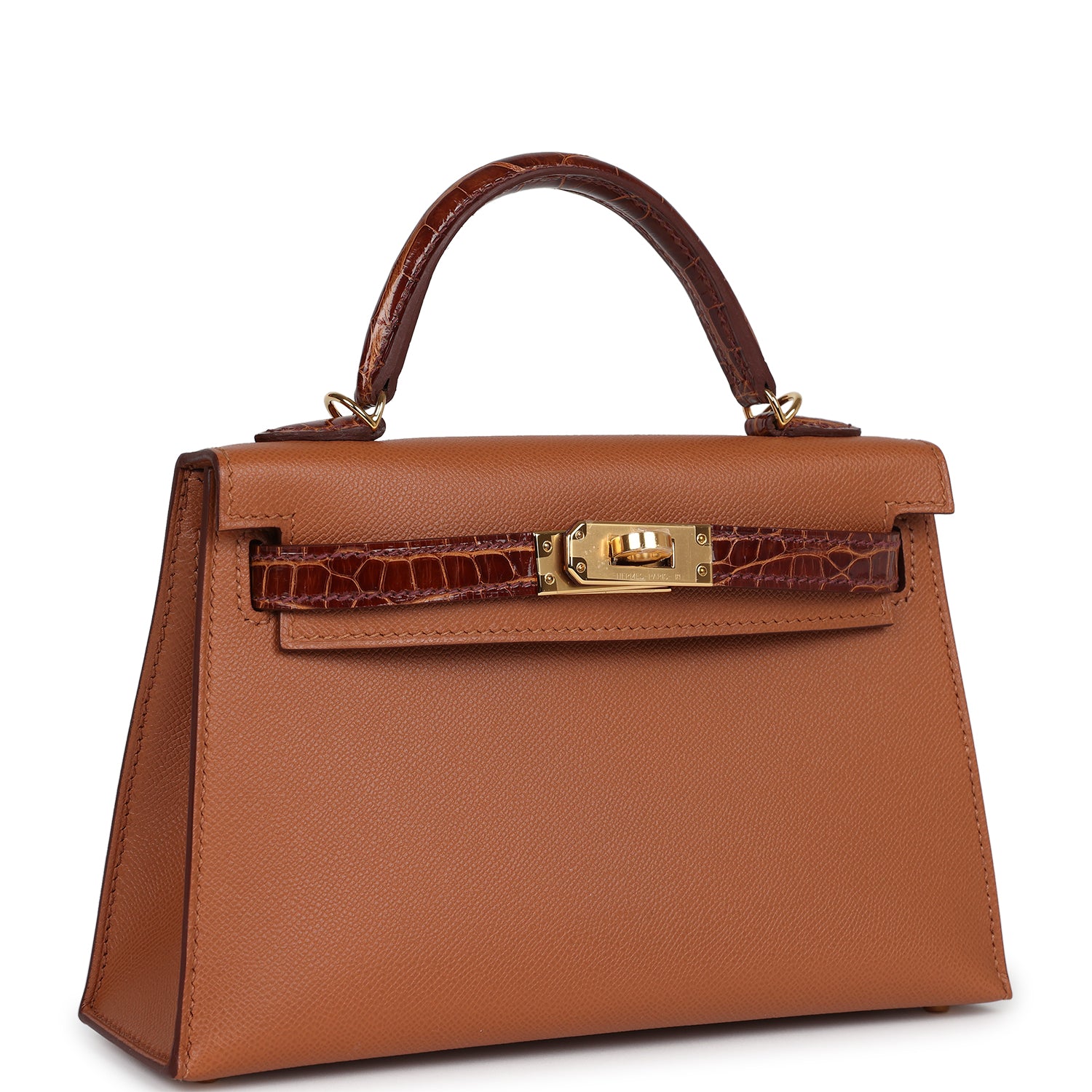 Hermes Kelly Sellier 20 Gold Madame & Miel Shiny Alligator Touch Gold Hardware - Bob Flawless Skincare 