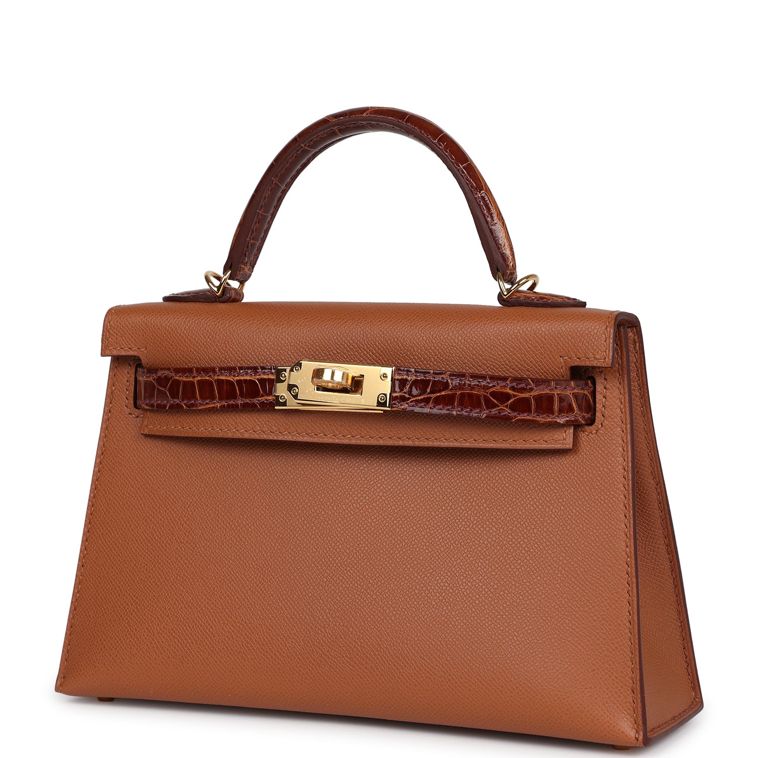 Hermes Kelly Sellier 20 Gold Madame & Miel Shiny Alligator Touch Gold Hardware - Bob Flawless Skincare 