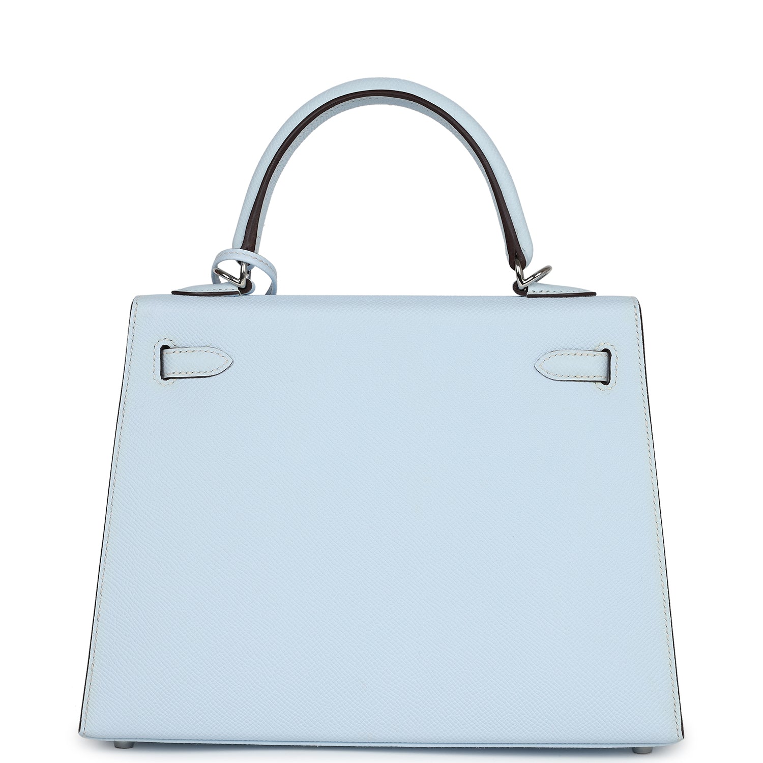 Hermes Kelly Sellier 25 Bleu Brume Epsom Palladium Hardware - Bob Flawless Skincare 