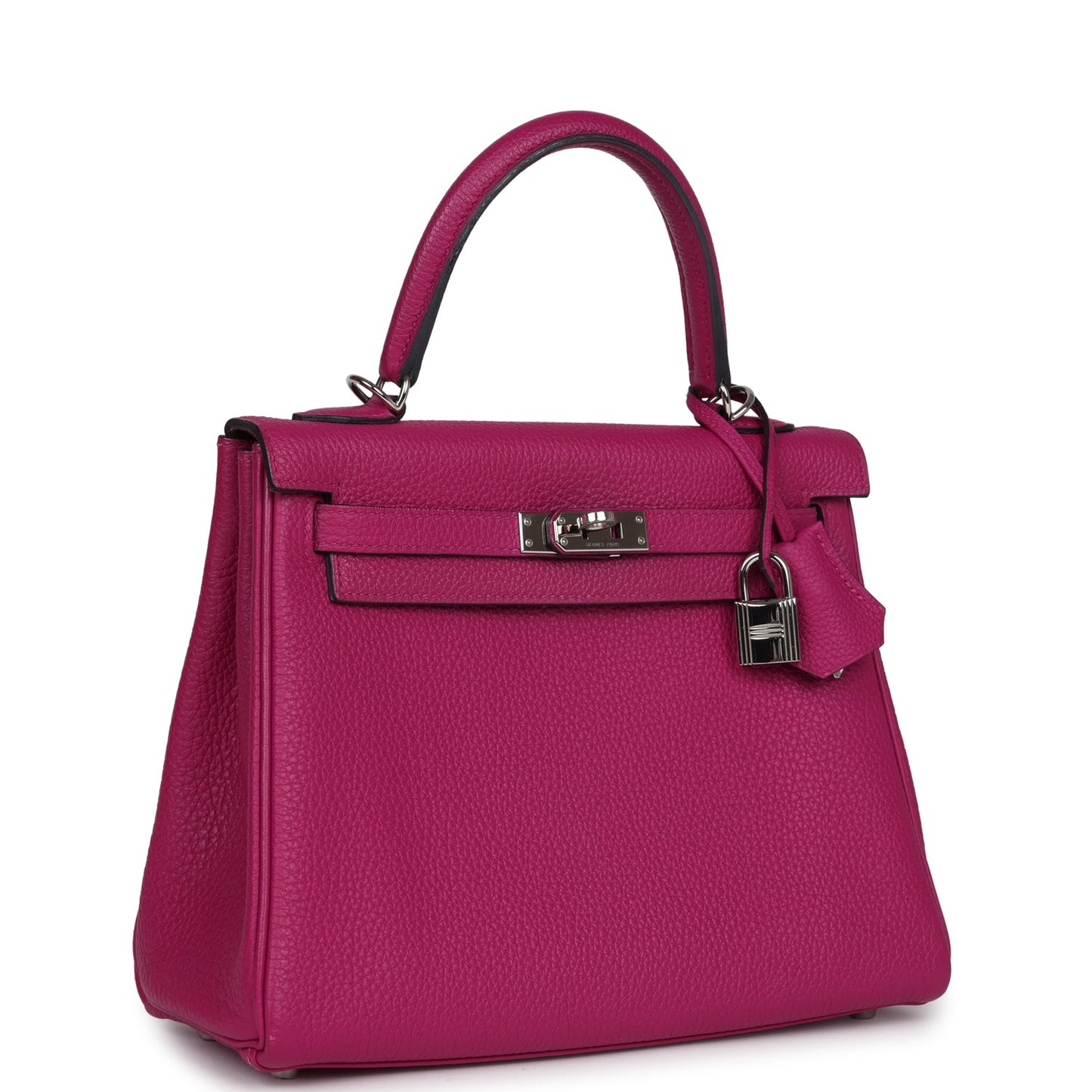 Pre-owned Hermes Kelly Retourne 25 Rose Pourpre Togo Palladium Hardware - Bob Flawless Skincare 