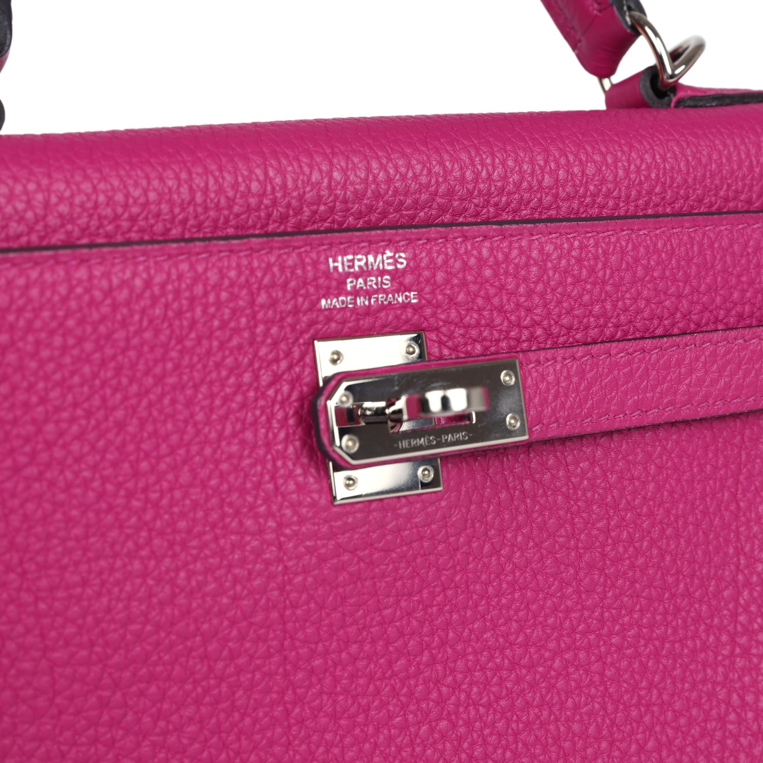 Pre-owned Hermes Kelly Retourne 25 Rose Pourpre Togo Palladium Hardware - Bob Flawless Skincare 