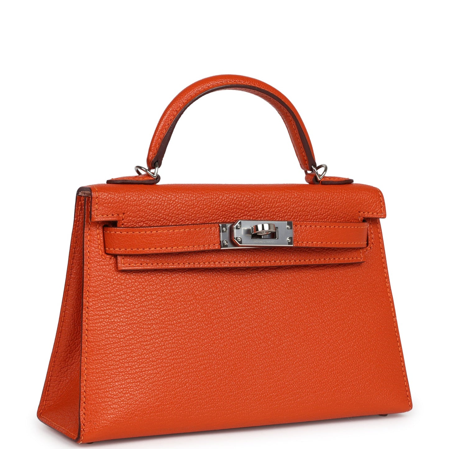 Pre-owned Hermes Kelly Sellier 20 Feu Verso Chevre Palladium Hardware - Bob Flawless Skincare 