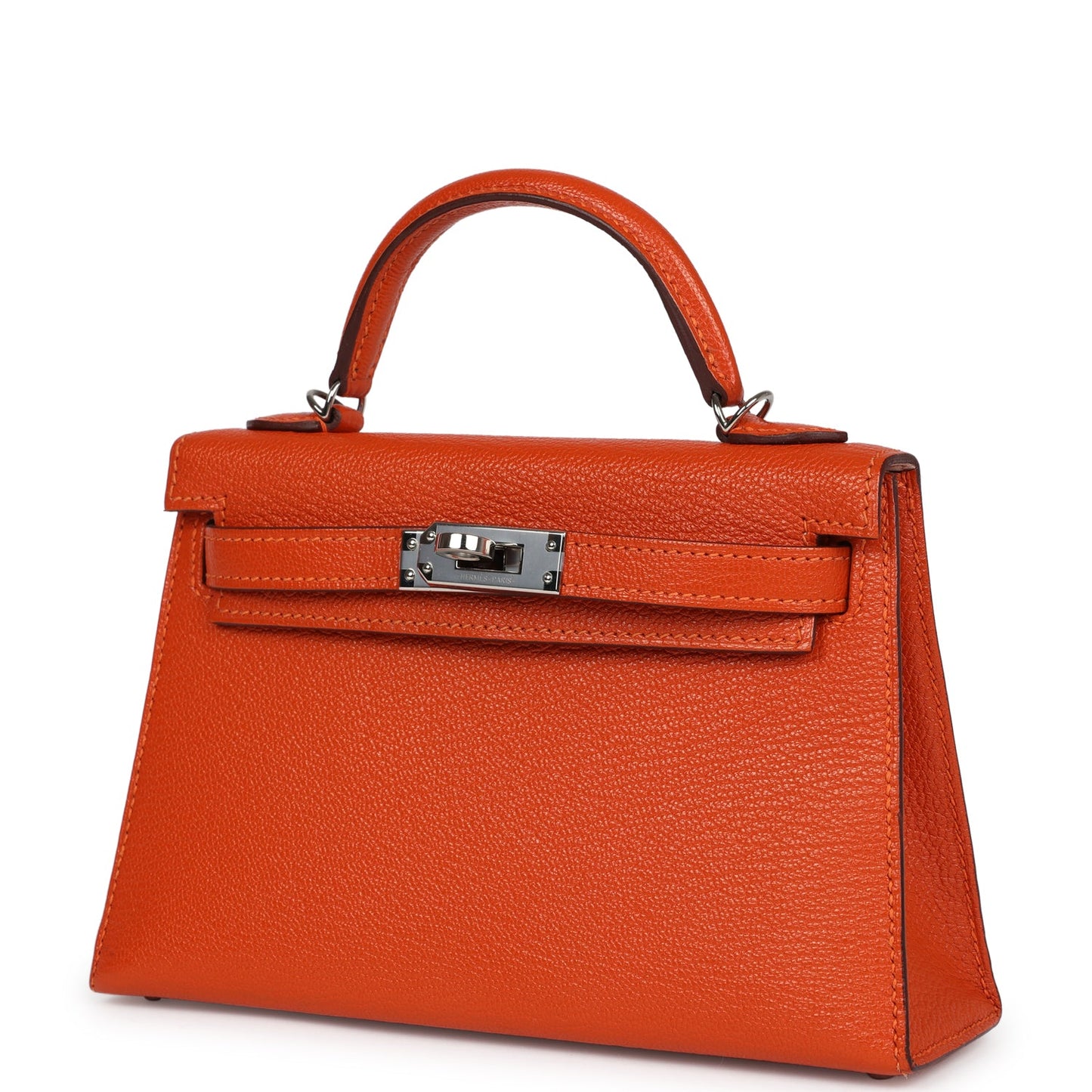 Pre-owned Hermes Kelly Sellier 20 Feu Verso Chevre Palladium Hardware - Bob Flawless Skincare 