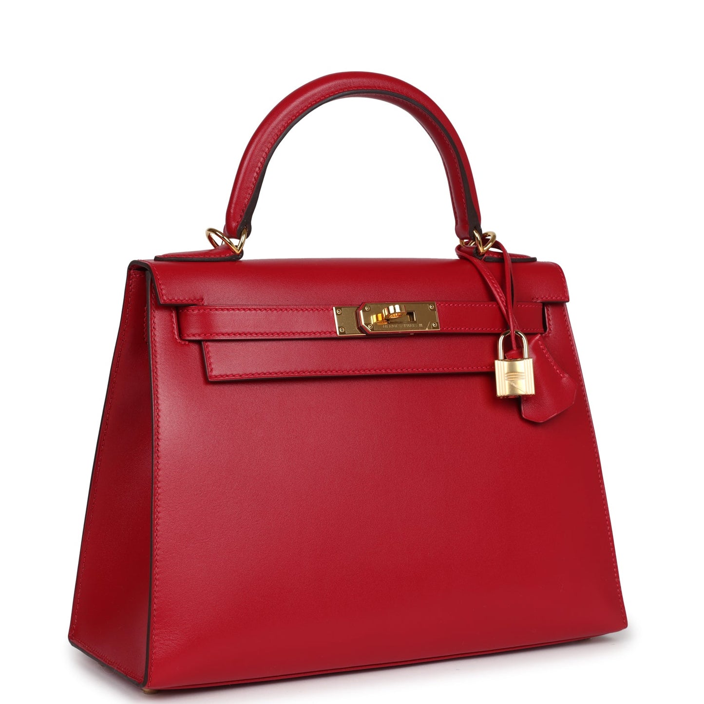 Hermes Kelly Sellier 28 Rouge Vif Tadelakt Gold Hardware - Bob Flawless Skincare 