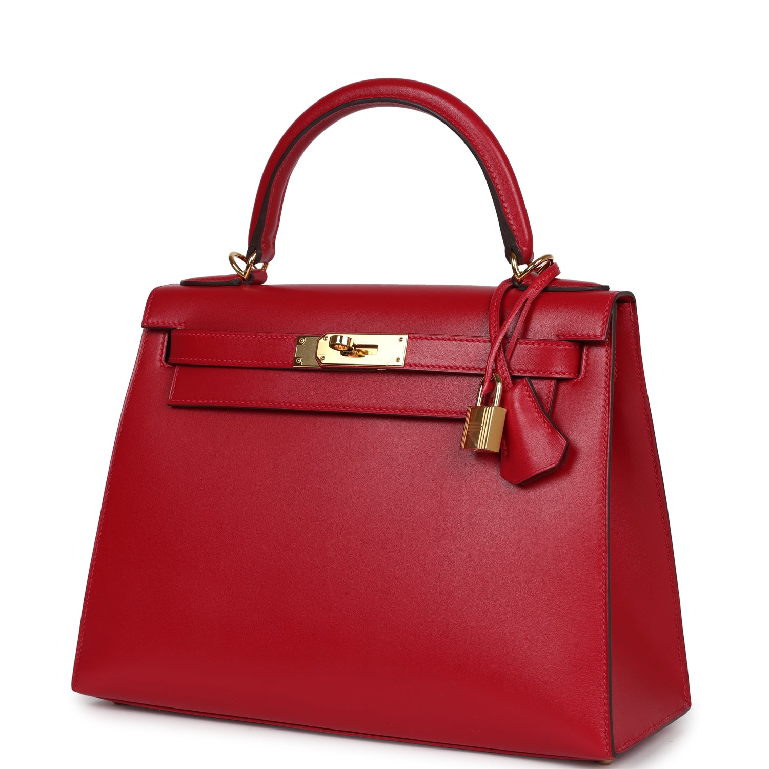 Hermes Kelly Sellier 28 Rouge Vif Tadelakt Gold Hardware - Bob Flawless Skincare 