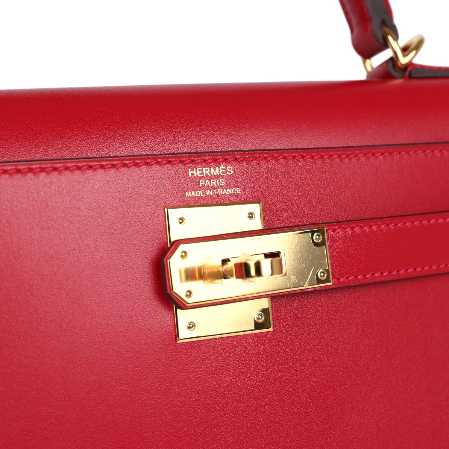 Hermes Kelly Sellier 28 Rouge Vif Tadelakt Gold Hardware - Bob Flawless Skincare 