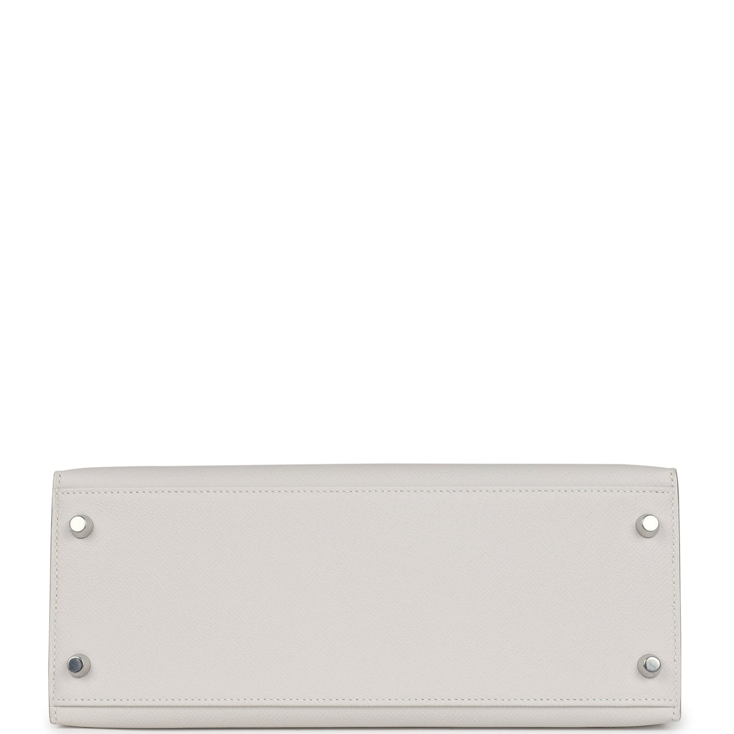 Hermes Kelly Sellier 28 Gris Pale Epsom Palladium Hardware - Bob Flawless Skincare 