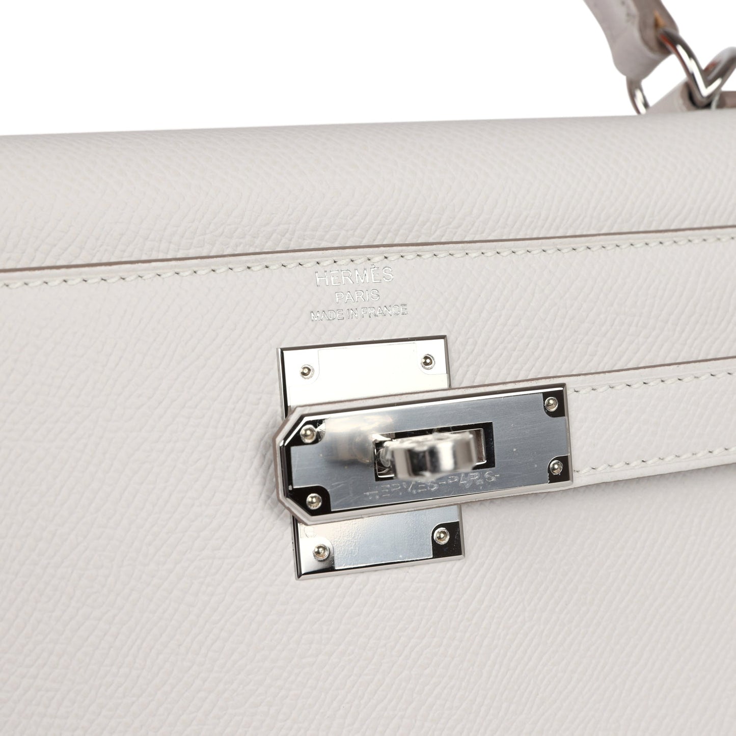 Hermes Kelly Sellier 28 Gris Pale Epsom Palladium Hardware - Bob Flawless Skincare 