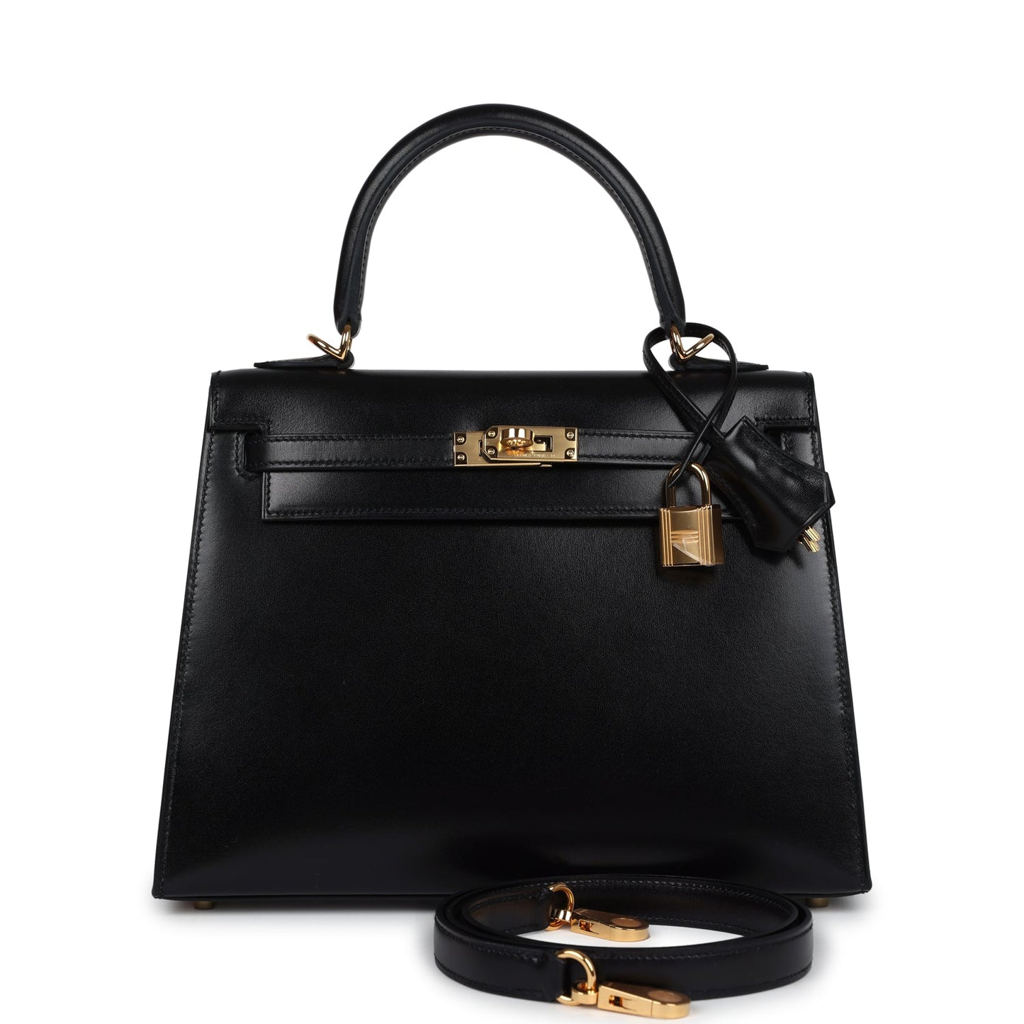 Hermes Kelly Sellier 25 Black Box Gold Hardware - Bob Flawless Skincare 