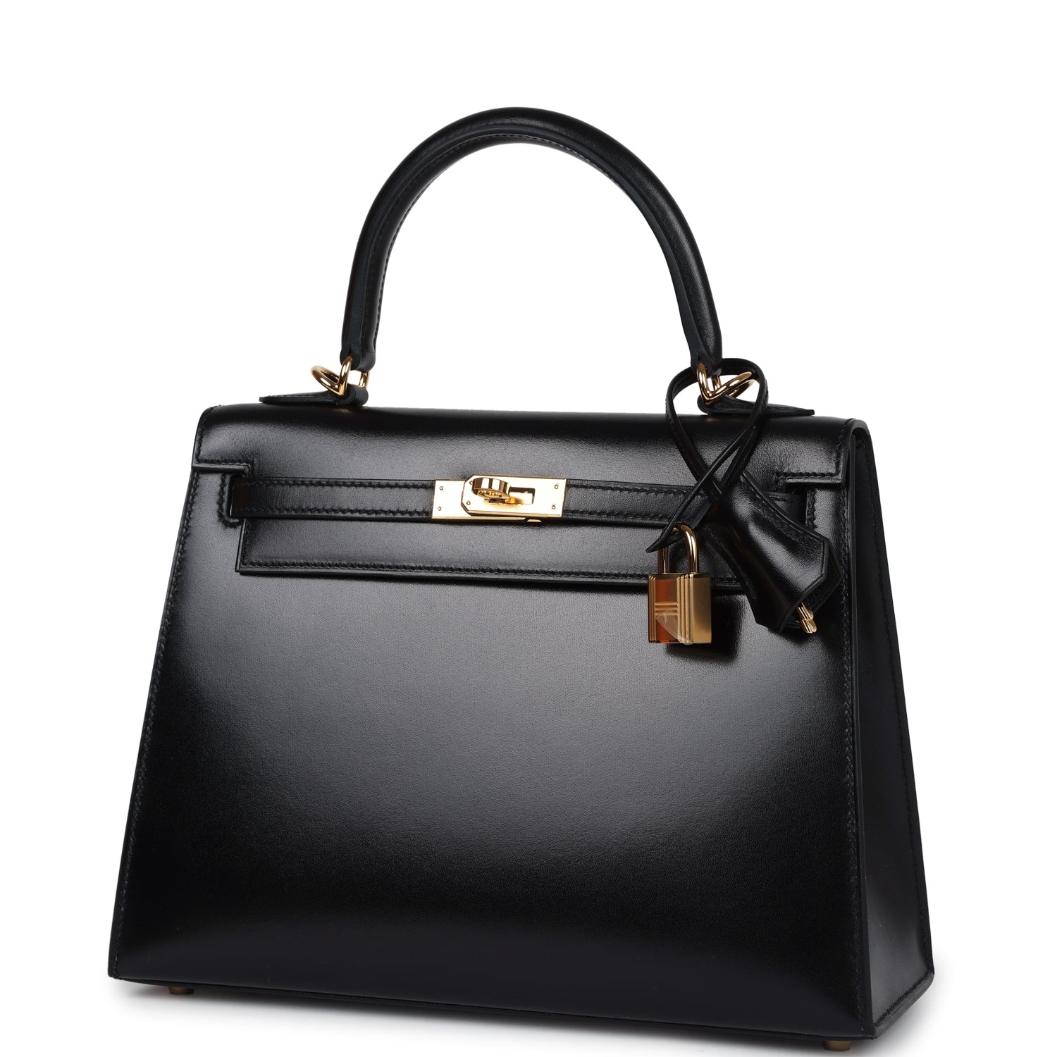 Hermes Kelly Sellier 25 Black Box Gold Hardware - Bob Flawless Skincare 