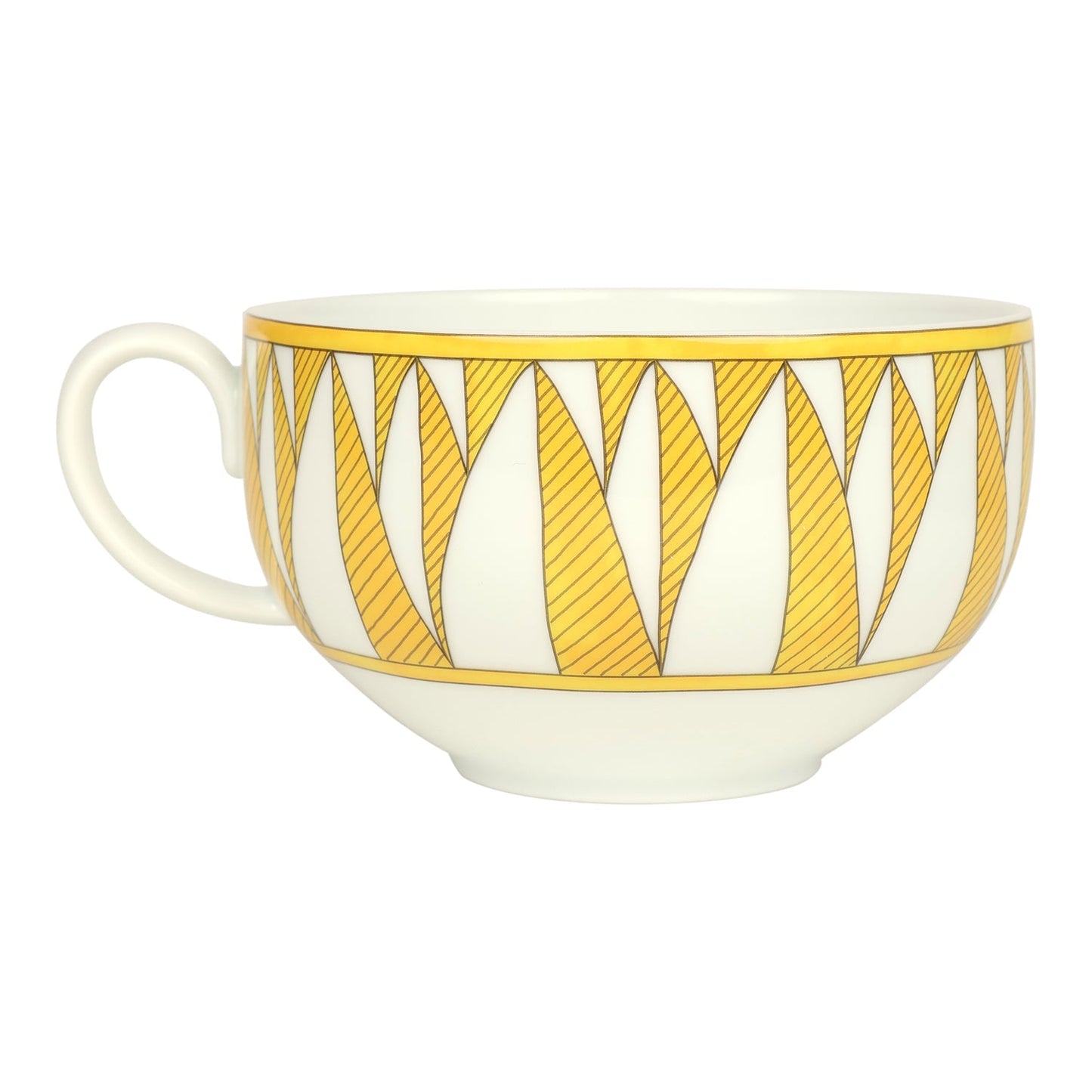 Hermes "Soleil D’ Hermes" Yellow Porcelain Breakfast Cup and Saucer Set