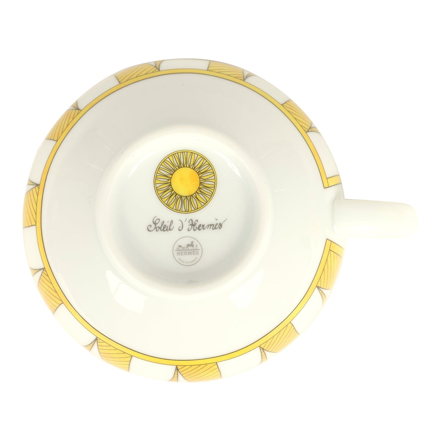 Hermes "Soleil D’ Hermes" Yellow Porcelain Breakfast Cup and Saucer Set