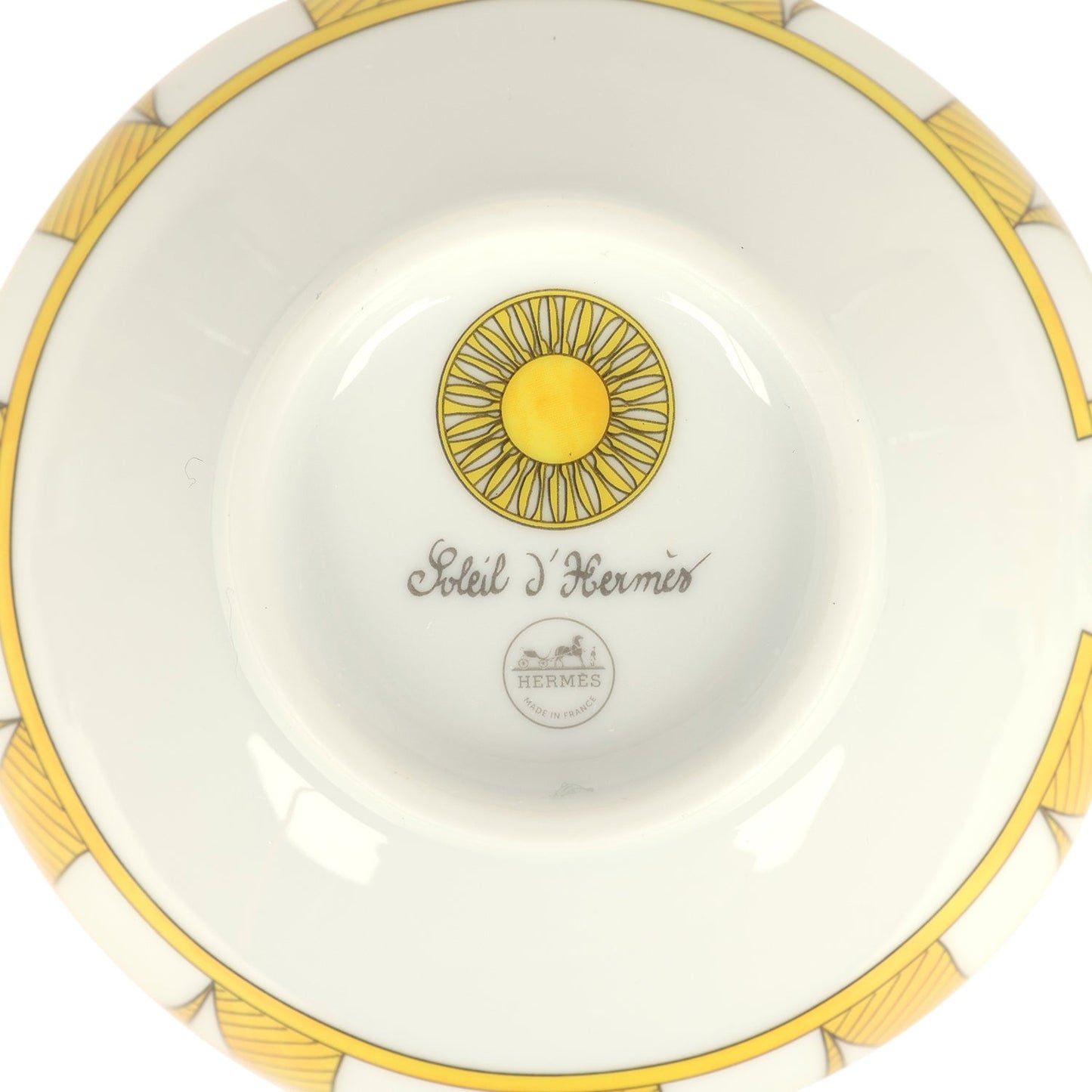 Hermes "Soleil D’ Hermes" Yellow Porcelain Breakfast Cup and Saucer Set