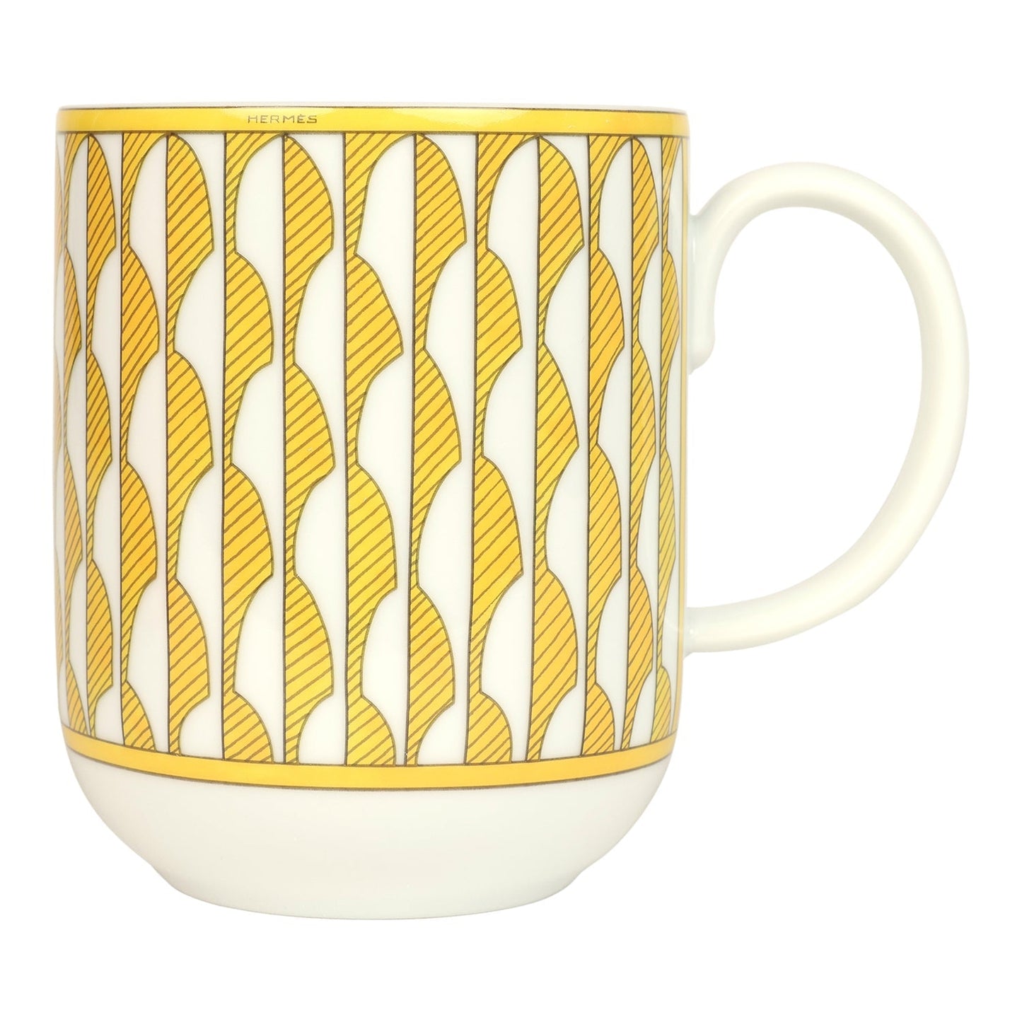 Hermes "Soleil D’ Hermes" Yellow Porcelain Breakfast Mug Set