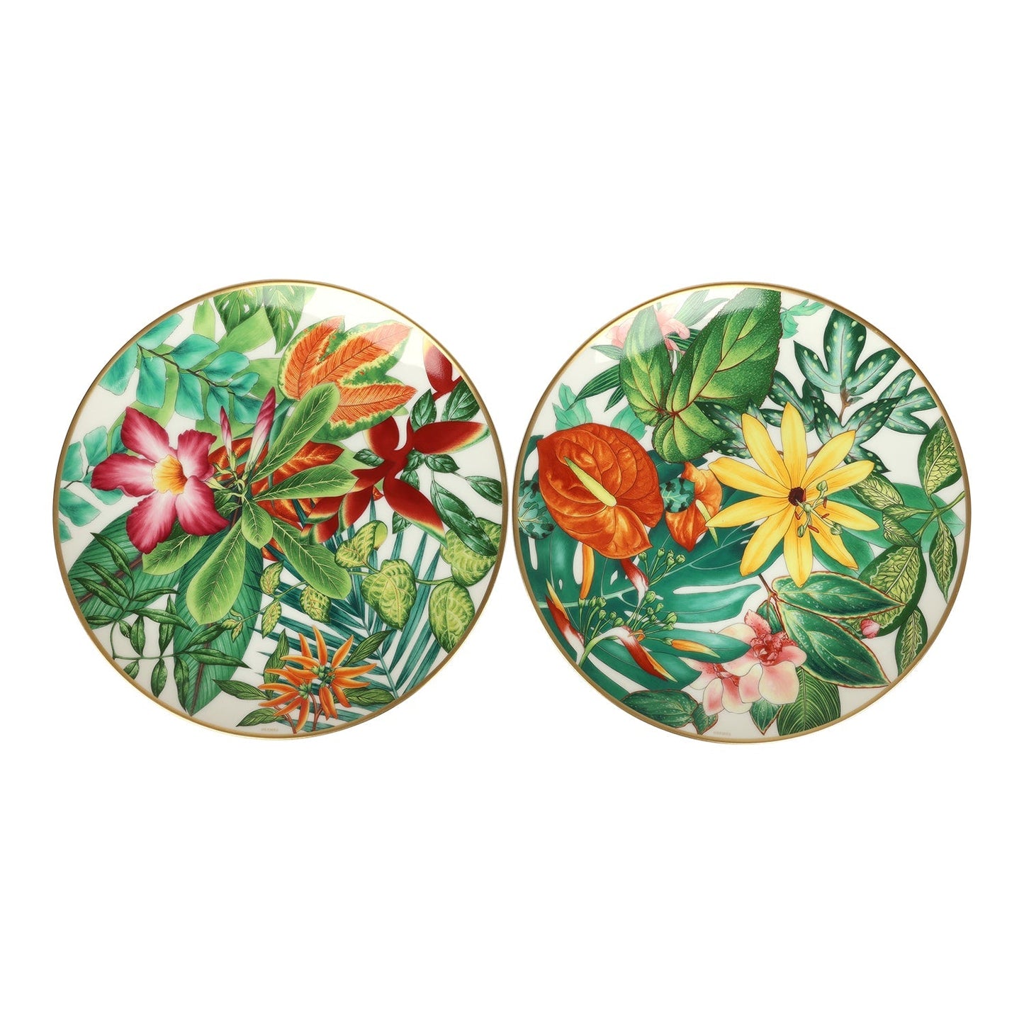 Hermes Passifolia Porcelain Dessert Plate Set