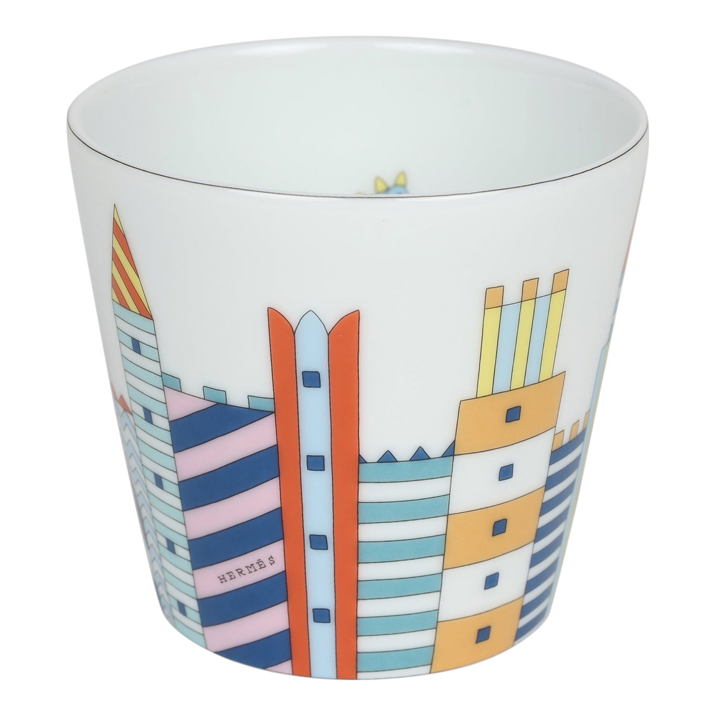 Hermes Epopee Set of 4 White Multicolor Porcelain Tableware Set - Bob Flawless Skincare 