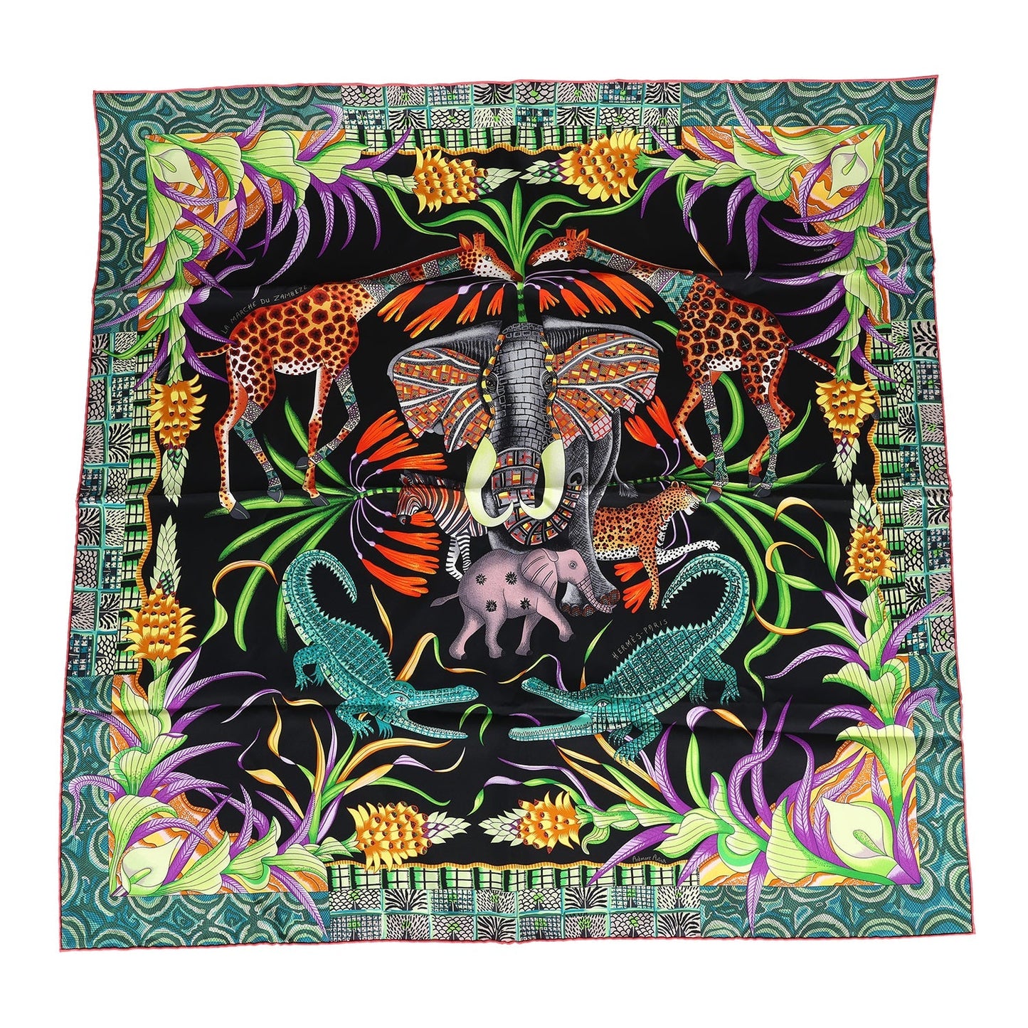 Hermes “La Marche Du Zambeze” Silk Scarf 90cm