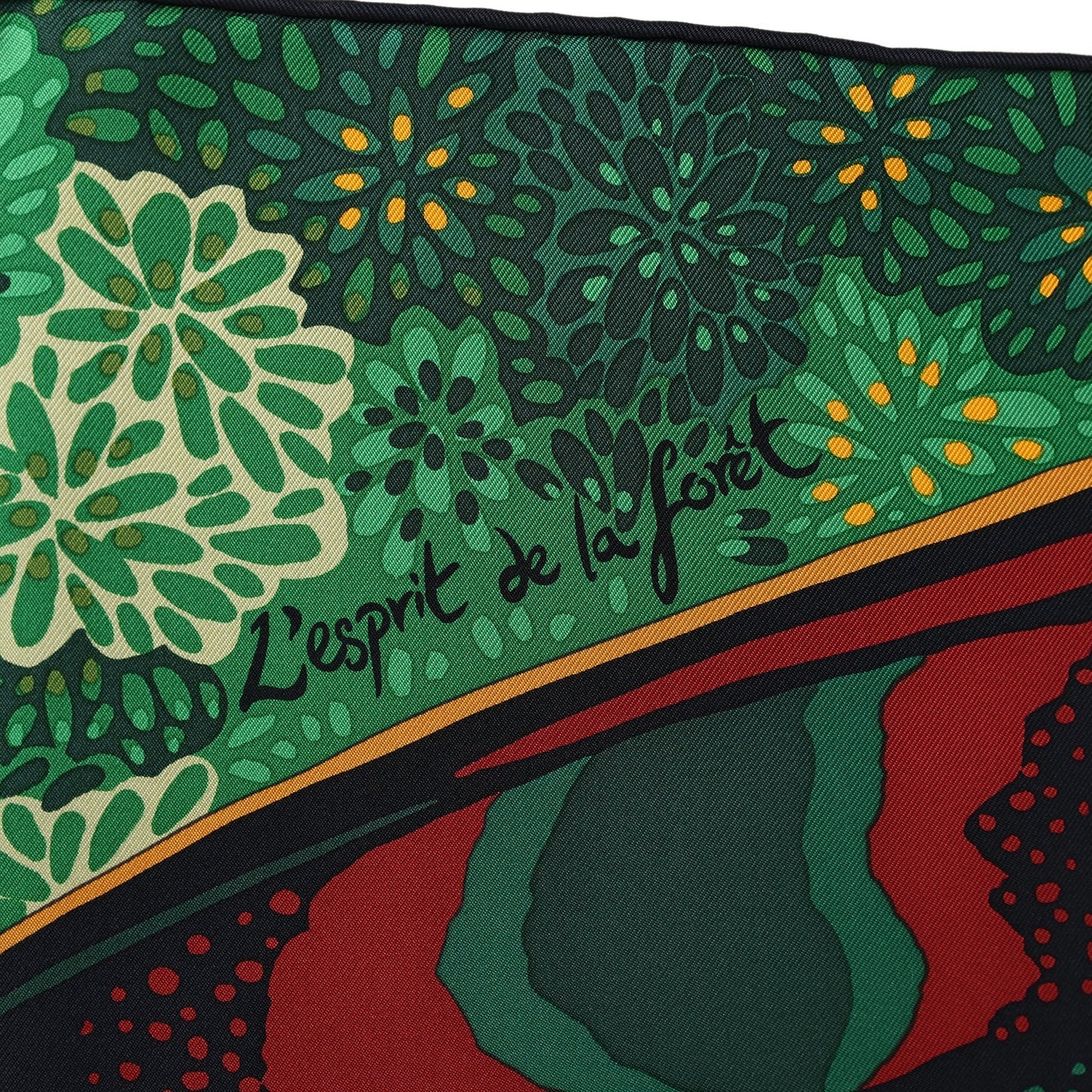 Hermes "L'Esprit de la Forêt" Vert/Multi Silk Scarf 90cm