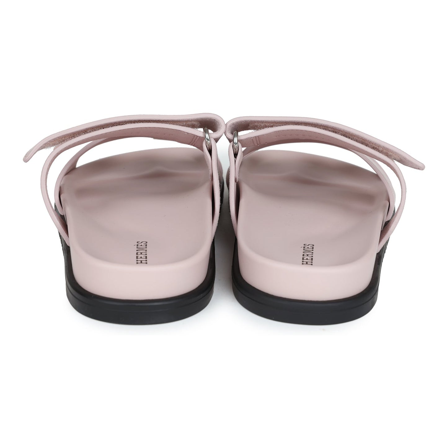 Hermes Chypre Sandals Rose Porcelaine Suede 37.5 EU