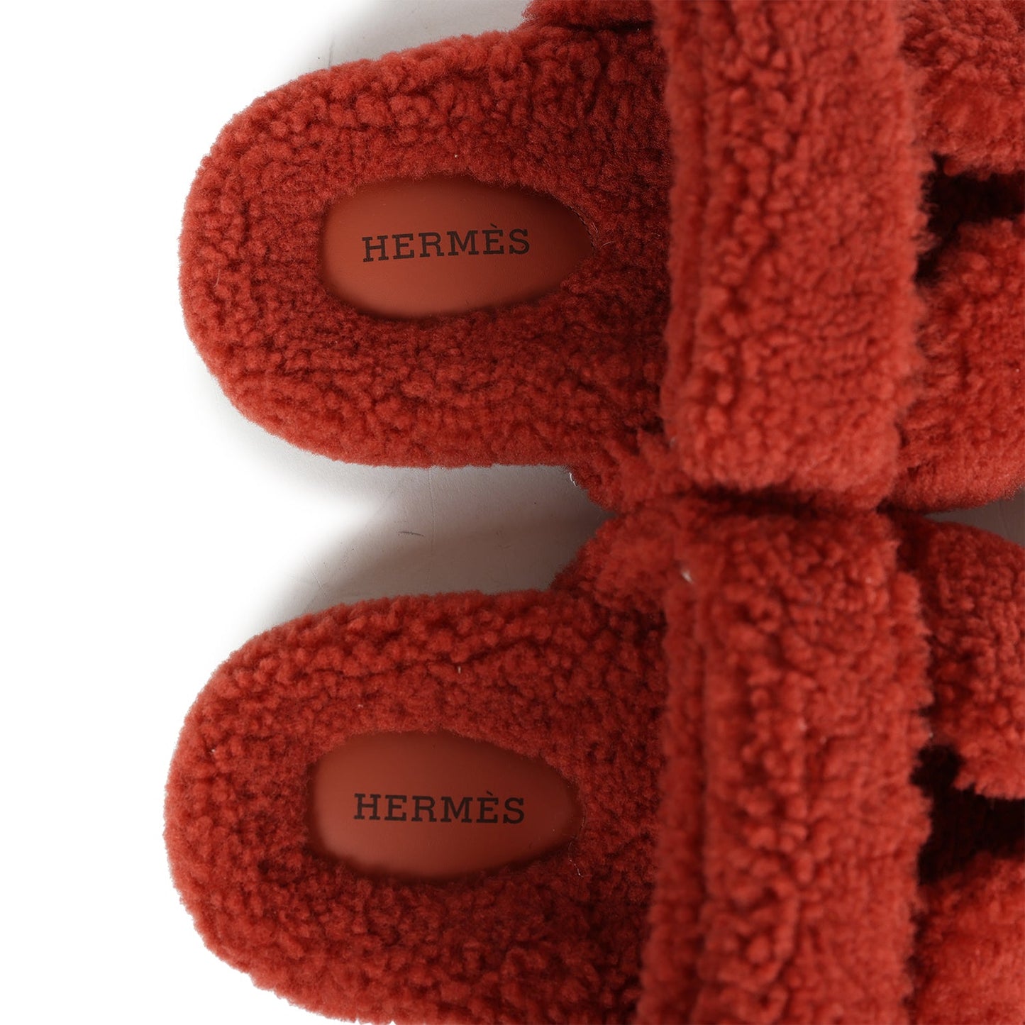 Hermes Chypre Techno Sandals Rouge de Turin Woolskin 37.5