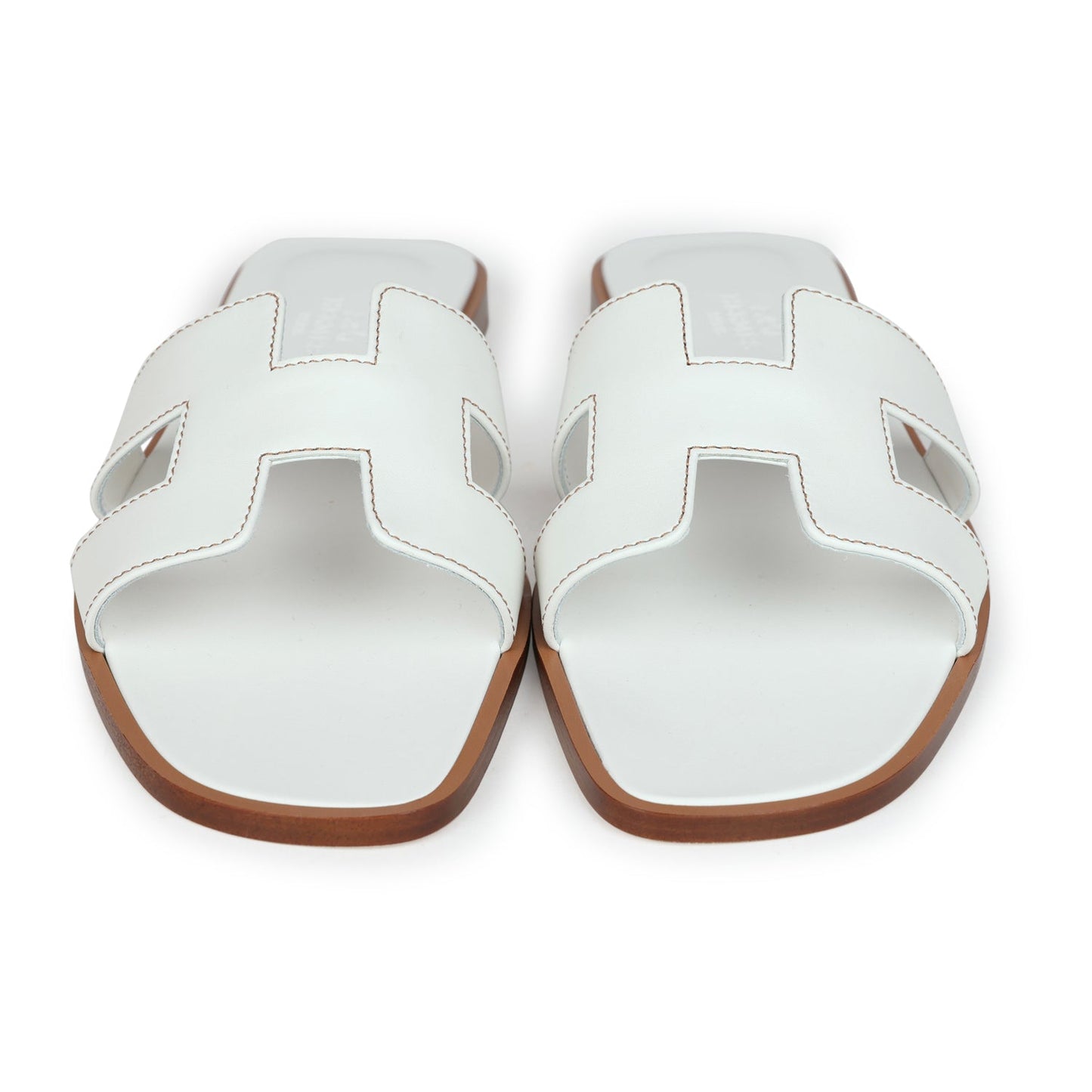 Hermes Oran Sandals White Box Calfskin 38 EU