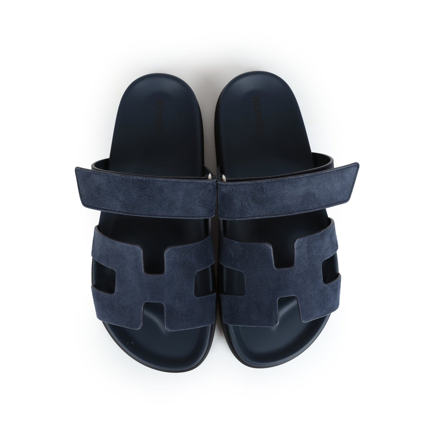 Hermes Chypre Techno Sandals Bleu Celeste Suede 38 EU Palladium Hardware