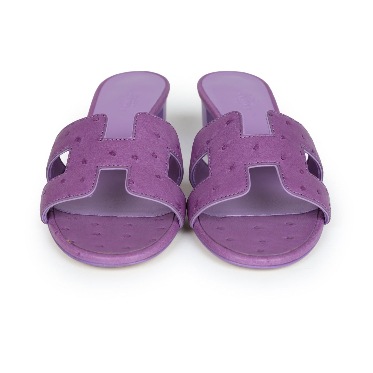 Hermes Oasis Sandals Violet Parme Ostrich 36 EU