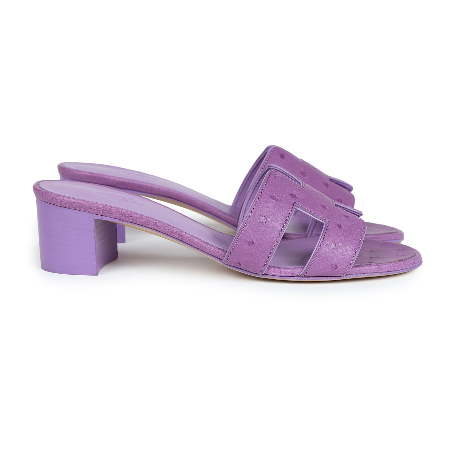 Hermes Oasis Sandals Violet Parme Ostrich 36 EU