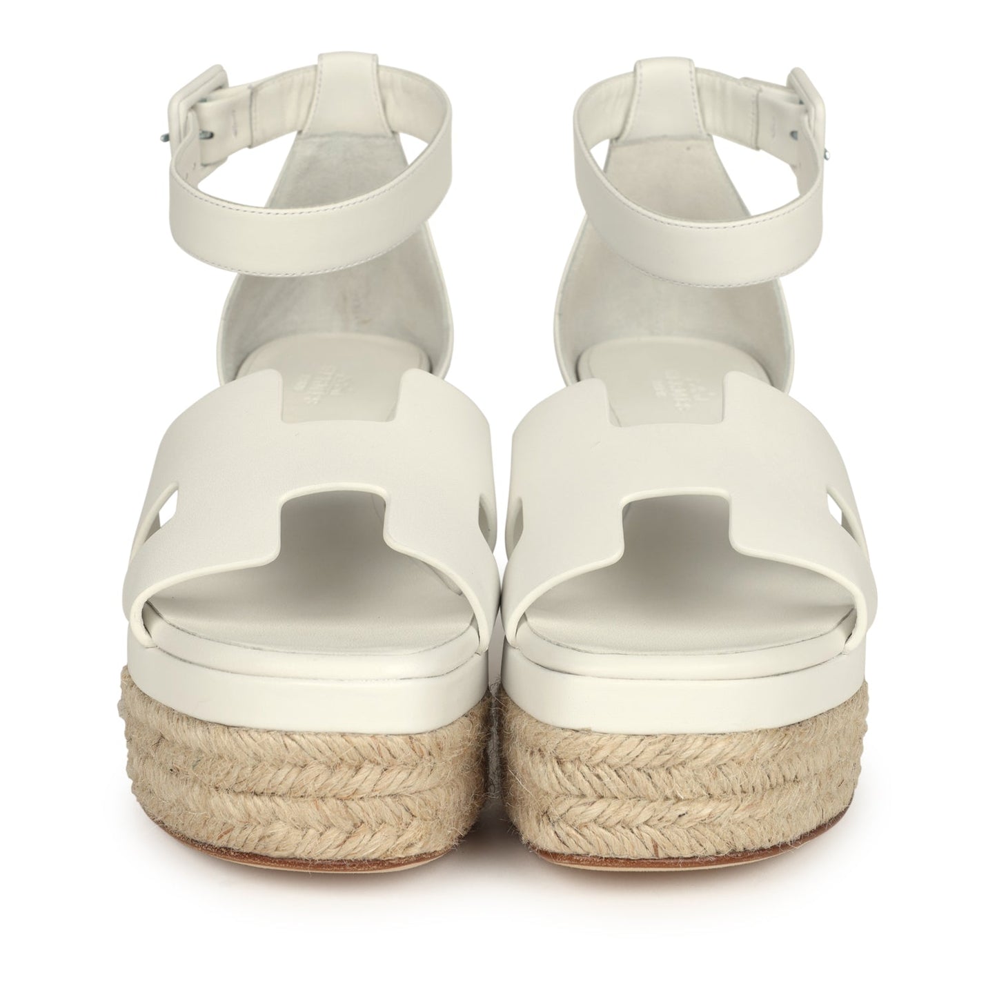 Hermes Doll 60 Espadrille Sandal White Calfskin