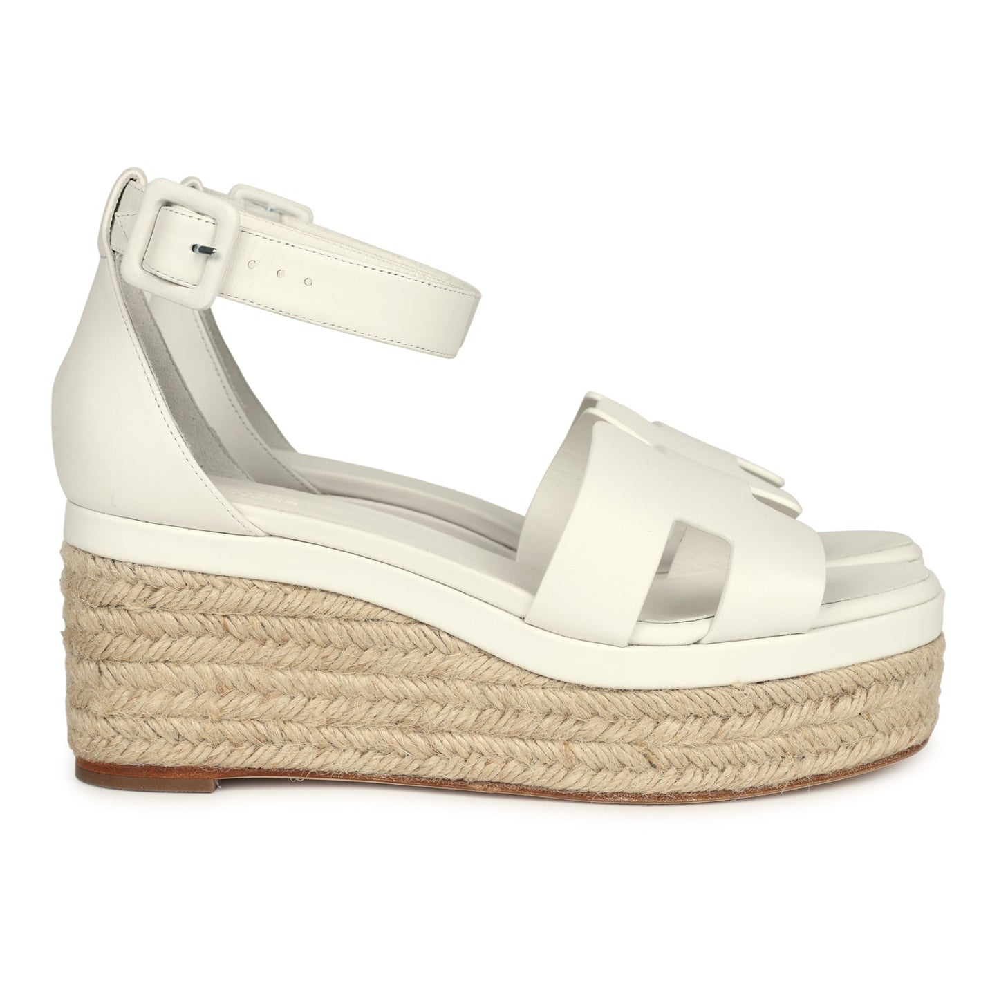 Hermes Doll 60 Espadrille Sandal White Calfskin