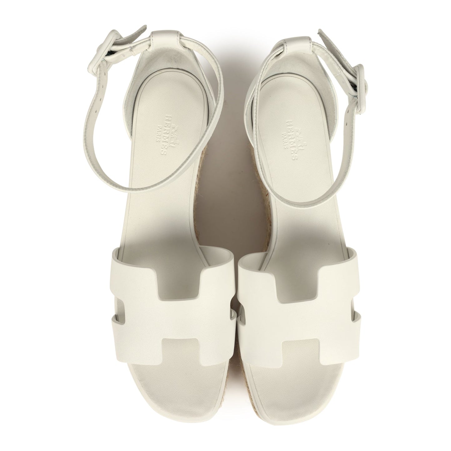 Hermes Doll 60 Espadrille Sandal White Calfskin