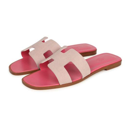 Hermes Oran Sandals Rose Porcelaine 40 EU