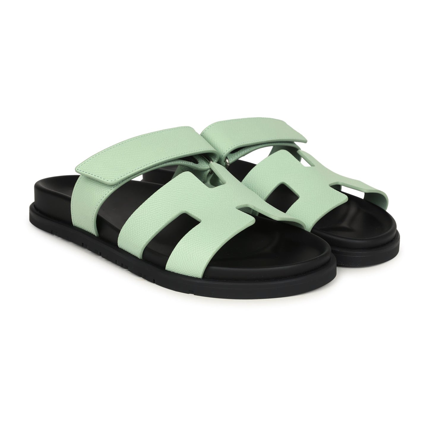 Hermes Chypre Techno Sandals Vert Fizz Epsom 39 EU