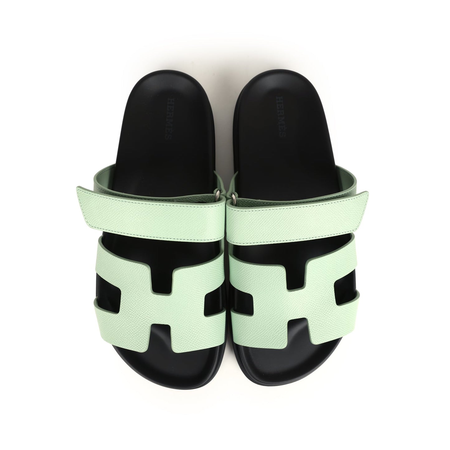 Hermes Chypre Techno Sandals Vert Fizz Epsom 39 EU