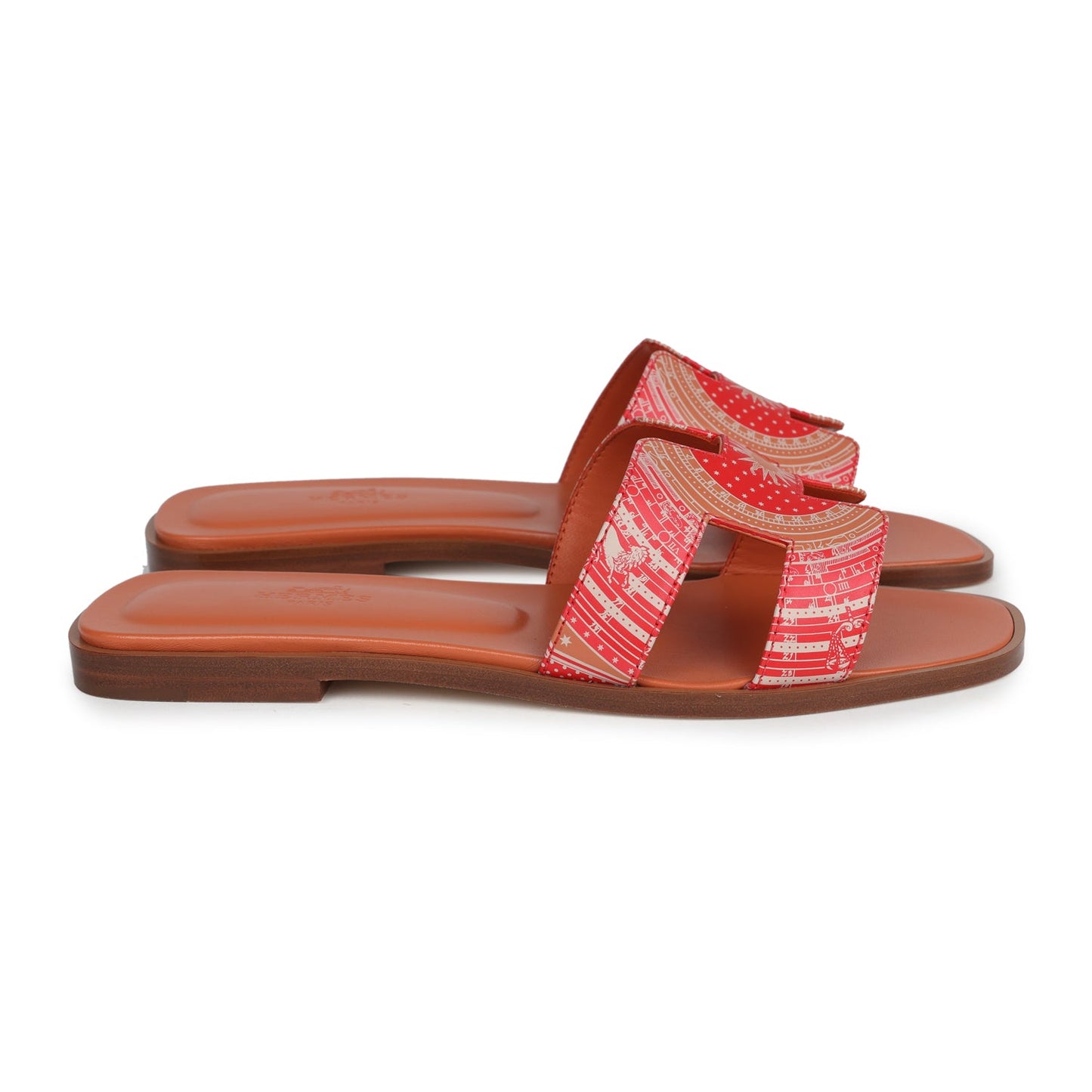 Hermes Oran Sandals Multicolored Terracotta Calfskin 37.5 EU