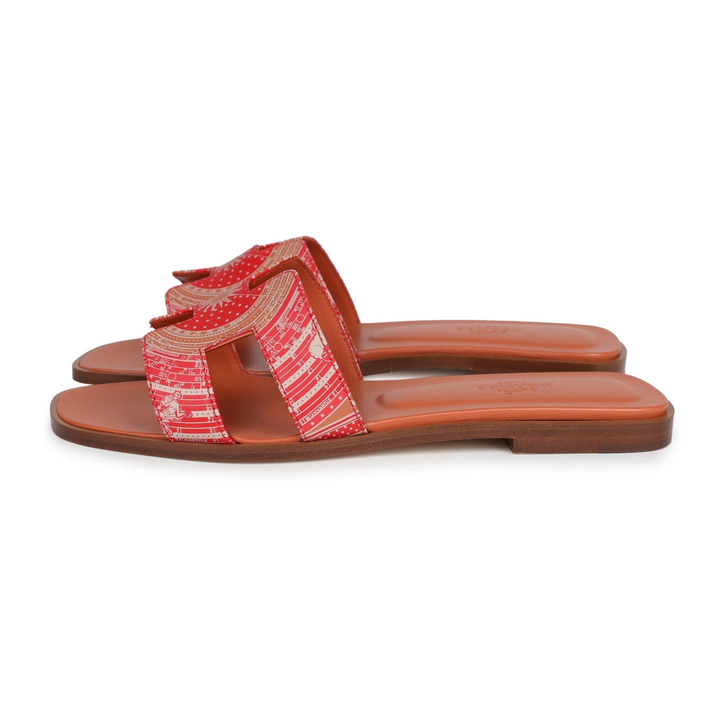 Hermes Oran Sandals Multicolored Terracotta Calfskin 37.5 EU