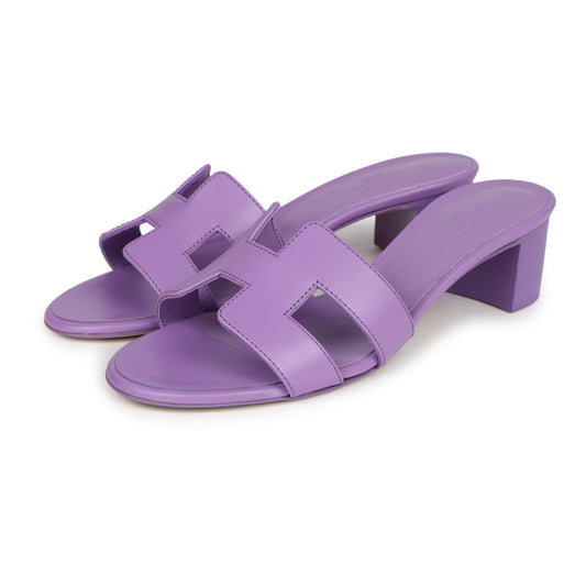 Hermes Oasis Sandals Violet Calfskin 36.5 EU