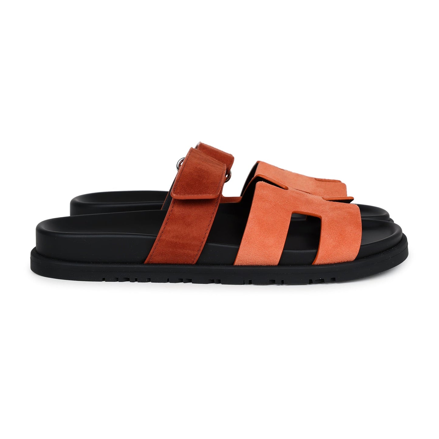 Hermes Chypre Techno Sandals Rose Bois De Santal/Rouge De Turin Suede Palladium Hardware 38 EU - Bob Flawless Skincare 