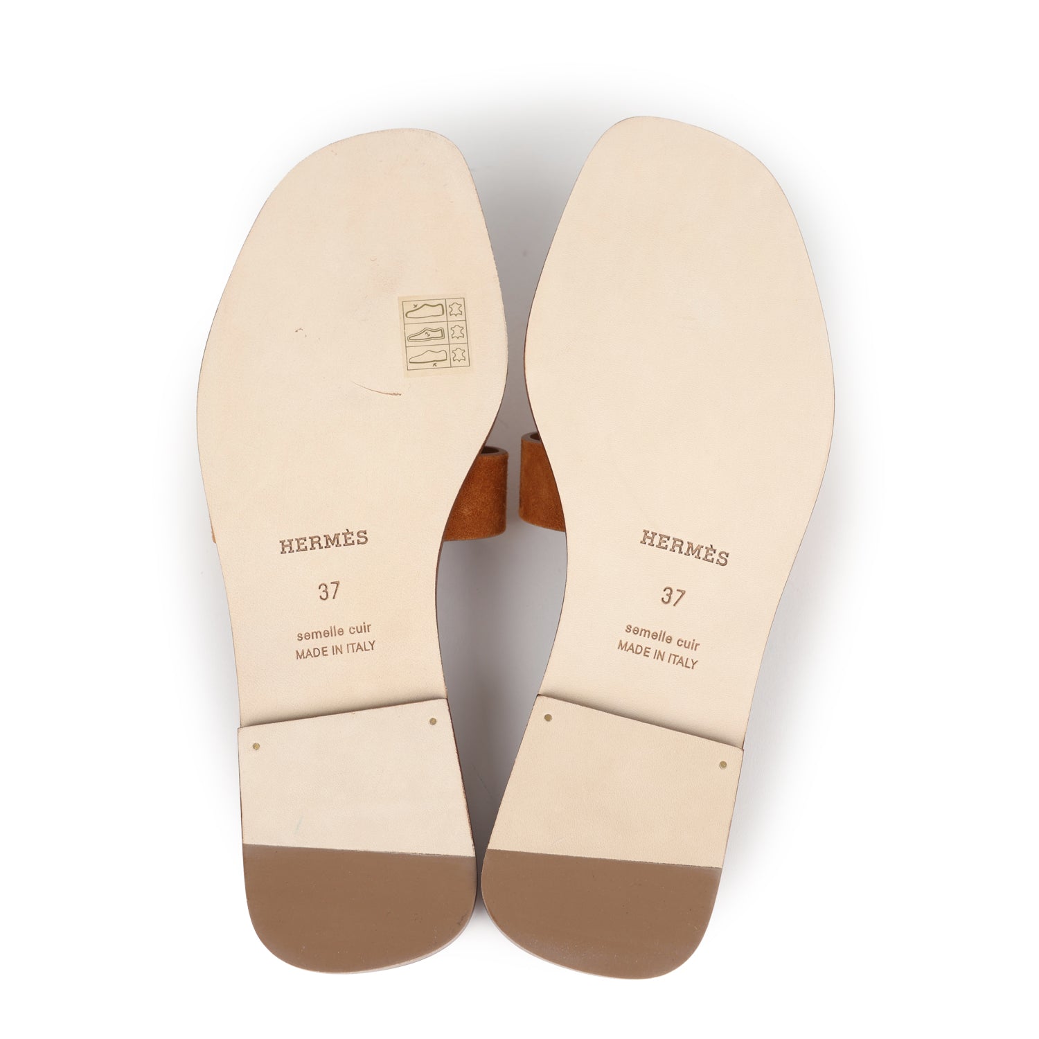 Hermes Oran Sandal Natural Suede Goatskin 37 EU - Bob Flawless Skincare 