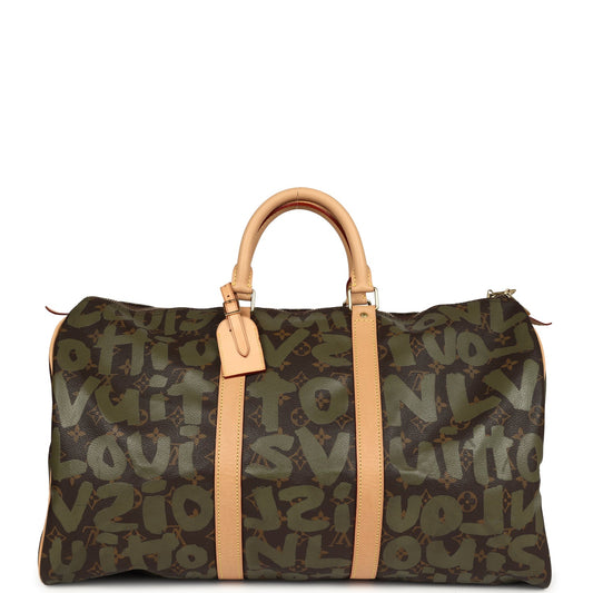 Vintage Louis Vuitton x Stephen Sprouse Keepall 50 Khaki Graffiti Gold Hardware